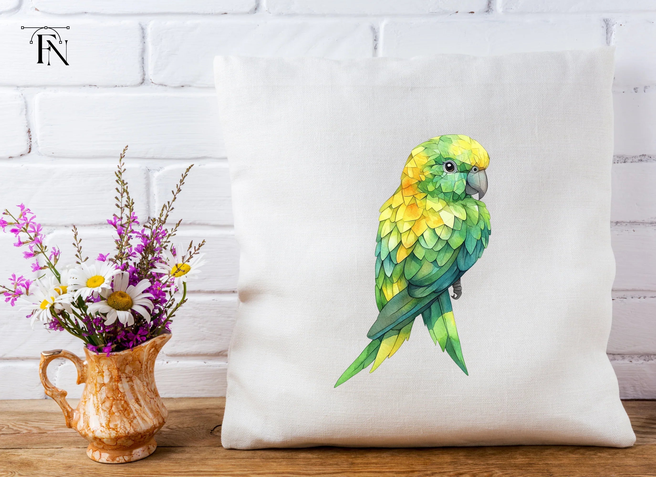 Green and Yellow Parrot Clipart Bundle