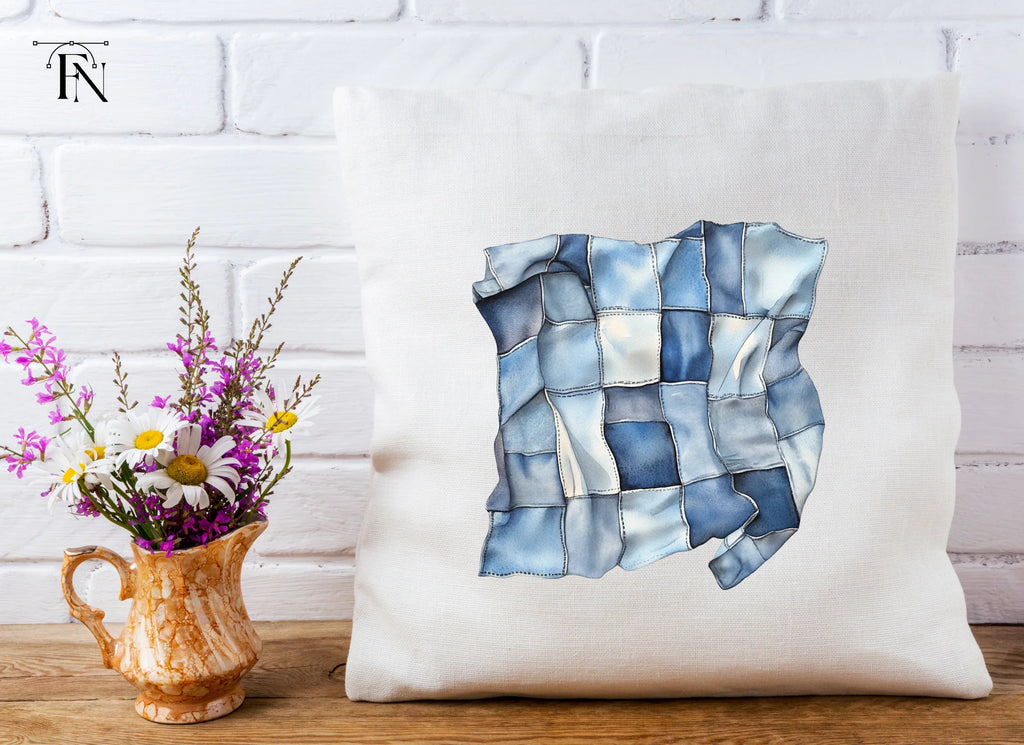 Denim Patchwork Quilt Clipart Bundle