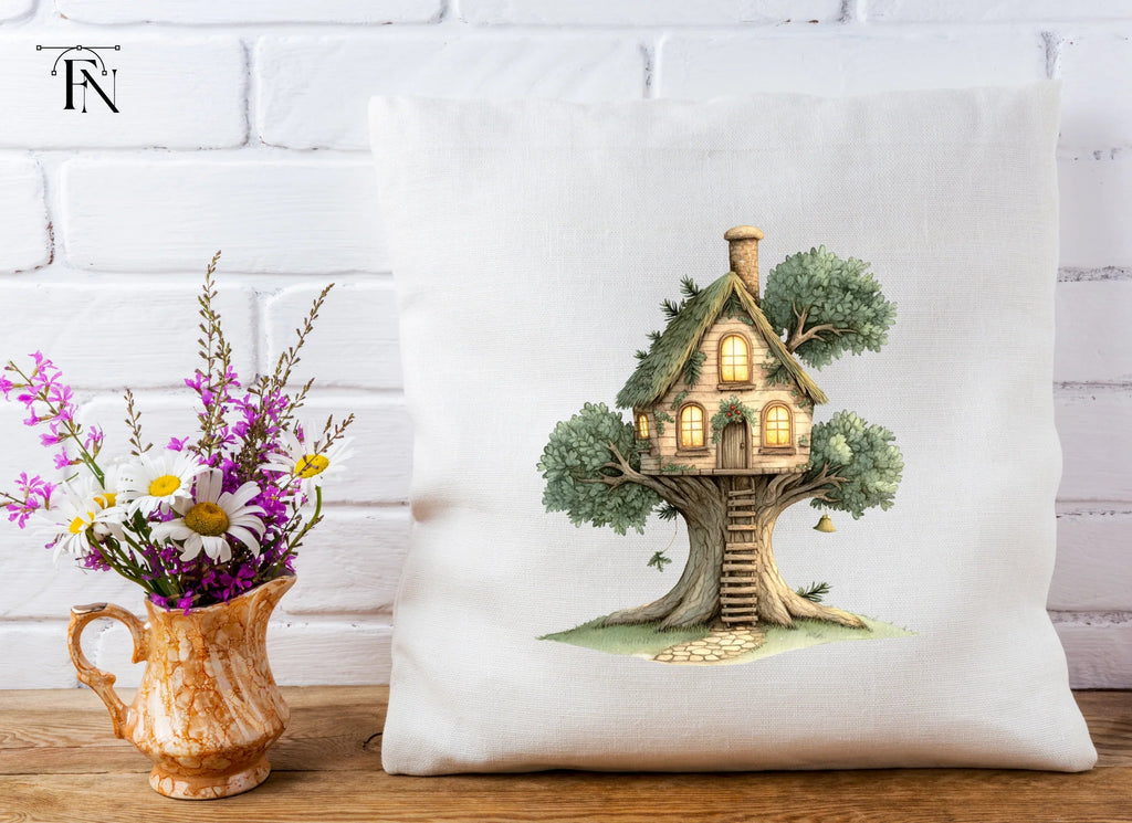 Enchanted Treehouse Illustration Clipart Bundle