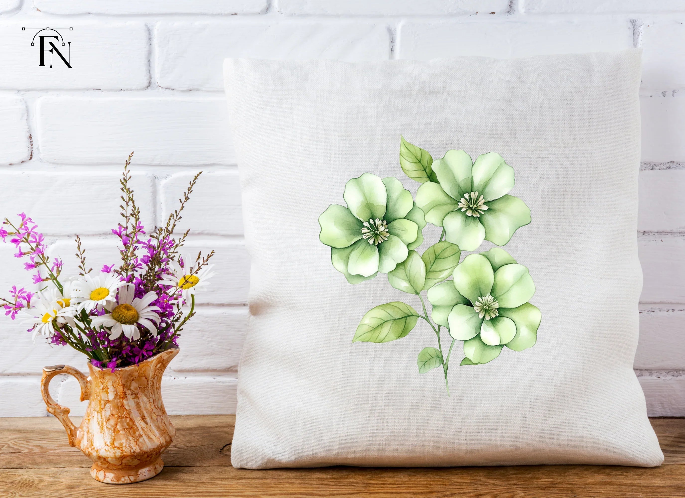 Elegant Green Floral Clipart Bundle