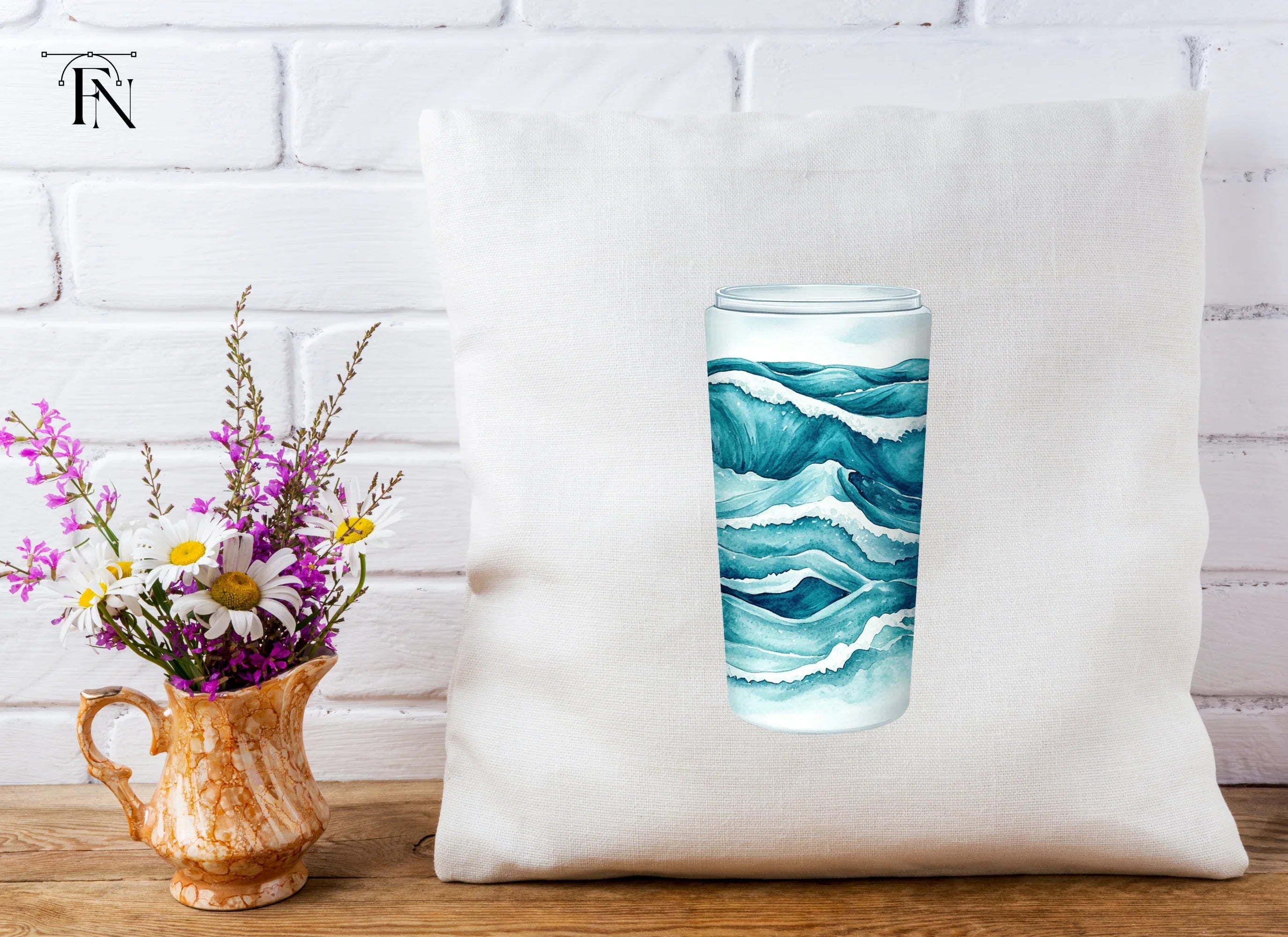 Dynamic Ocean Waves Tumbler Designs Clipart Bundle