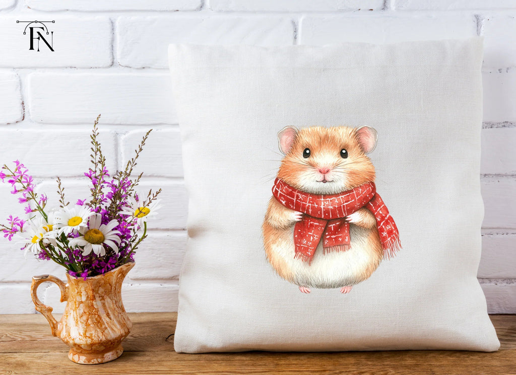 Cute Hamster Winter Scarf Clipart Bundle