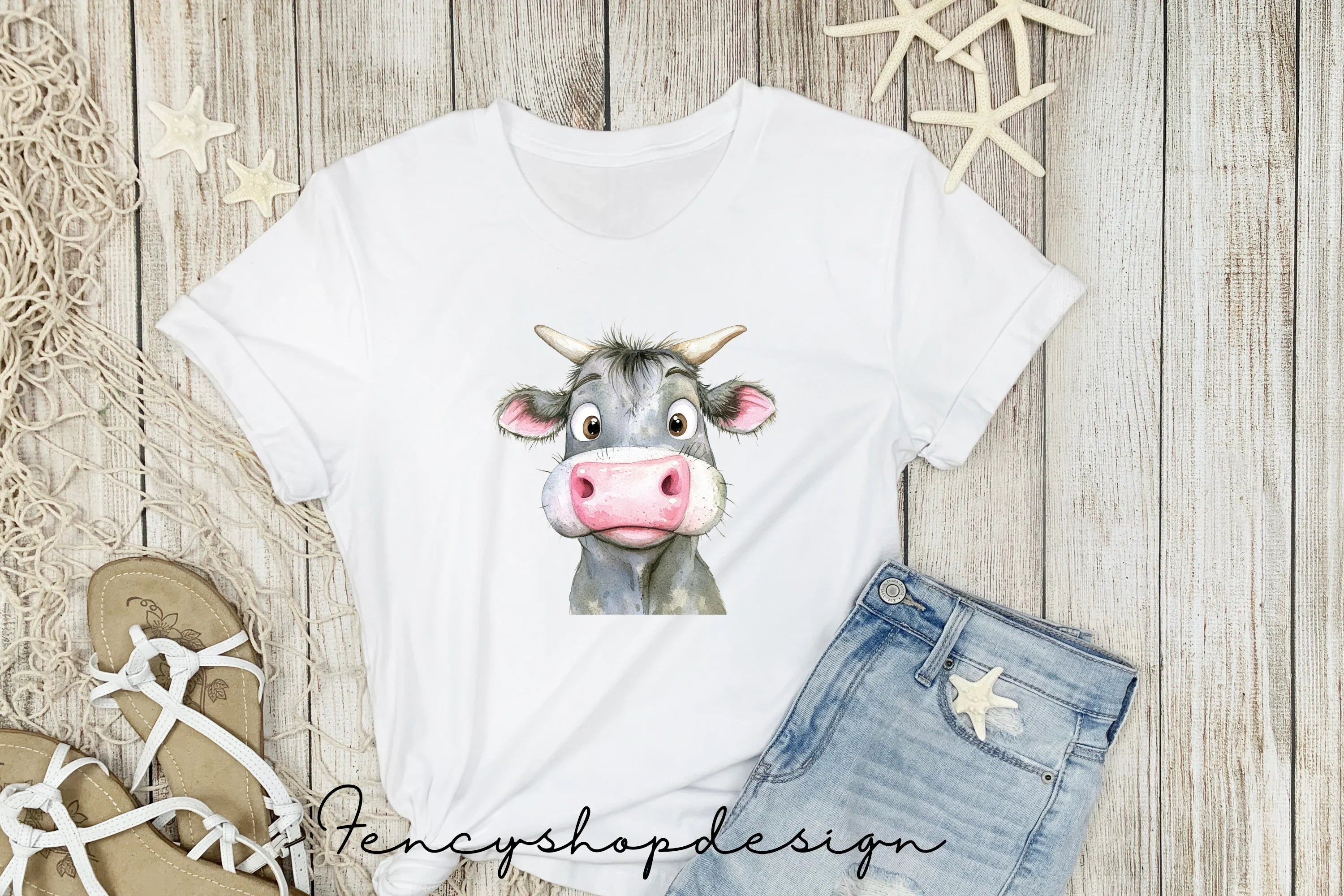 Cute Farm Cow Clipart Bundle