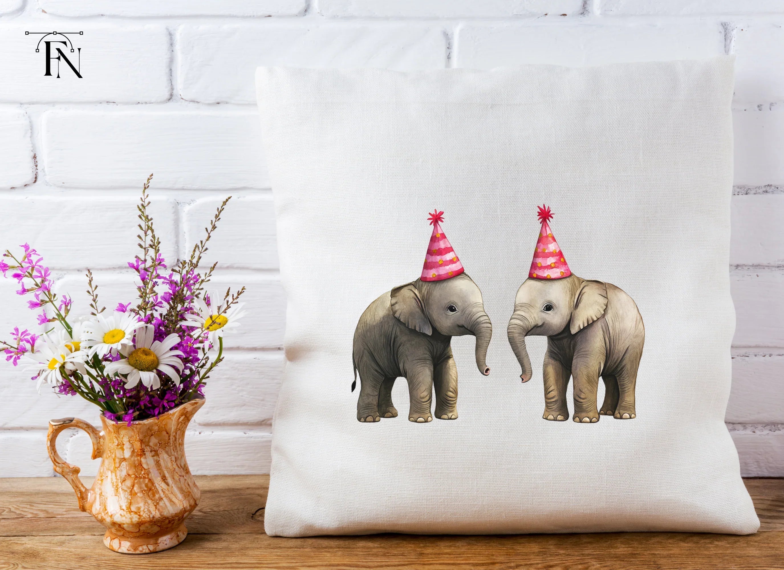 Baby Elephant Birthday Clipart Bundle