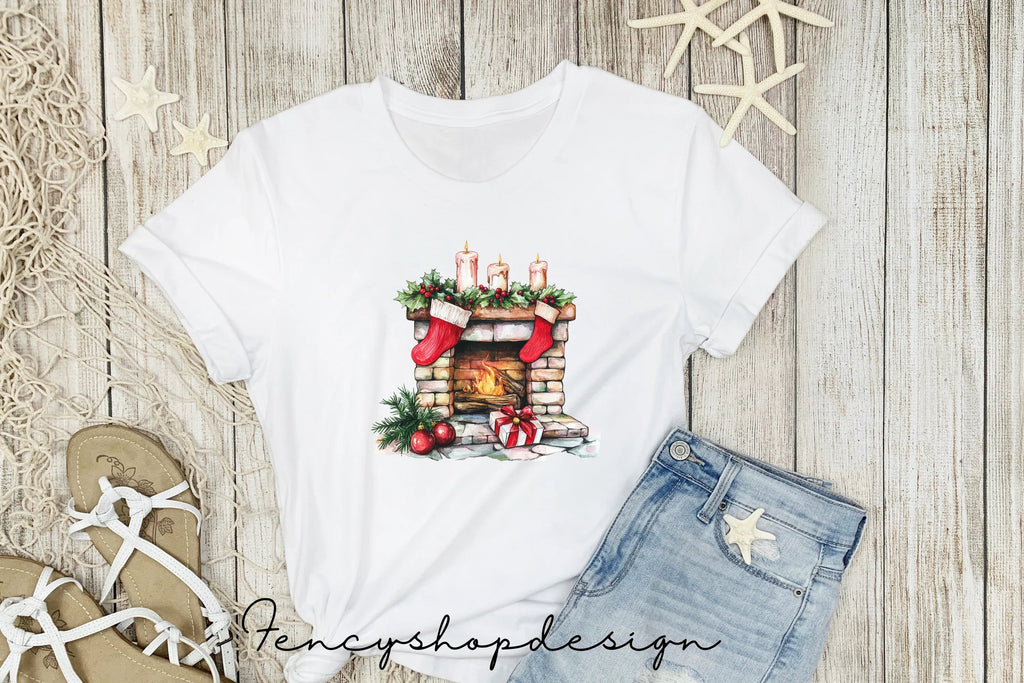 Christmas Fireplace Clipart Bundle
