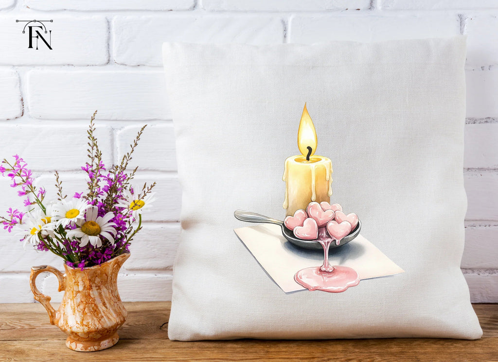 Romantic Candle Heart Clipart Bundle