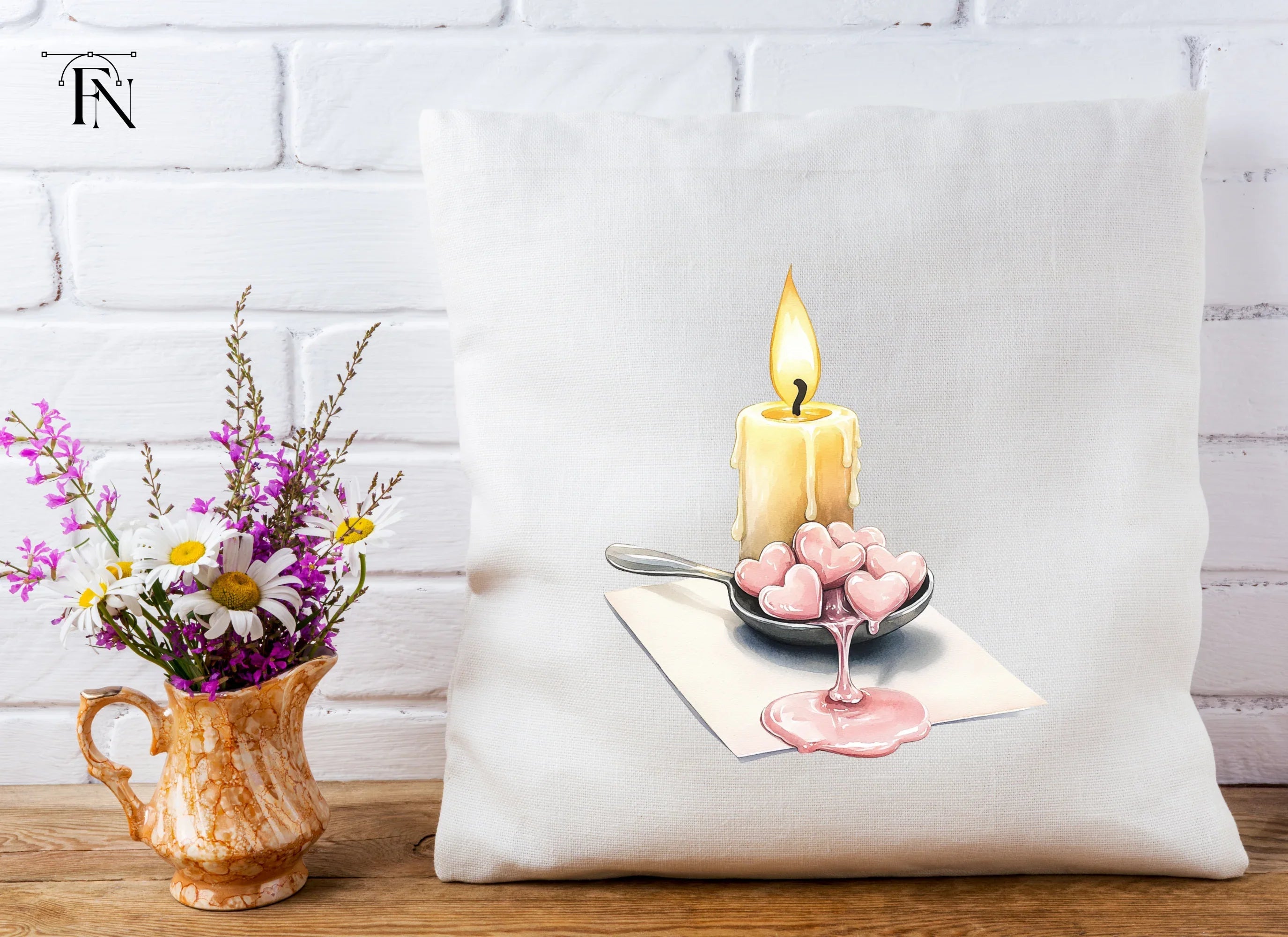 Romantic Candle Heart Clipart Bundle