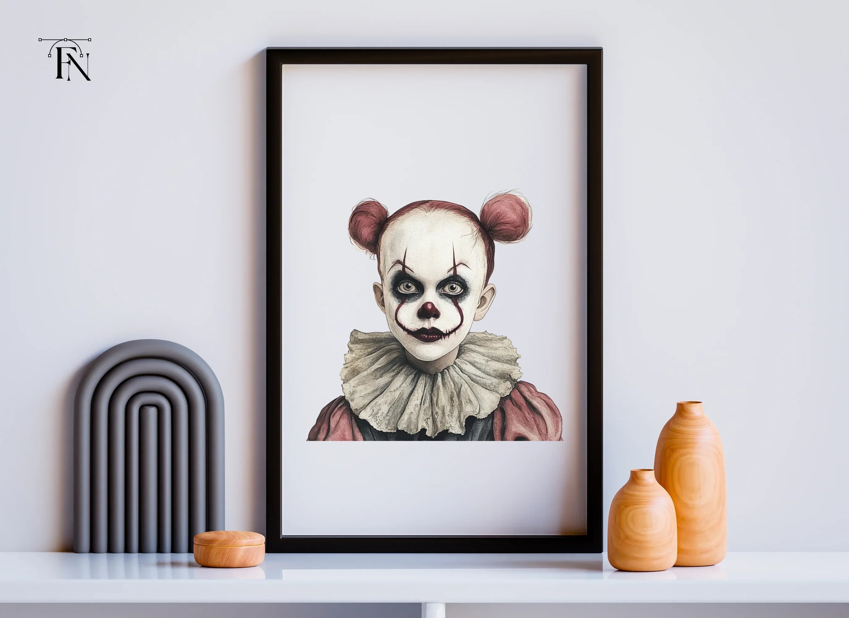 Creepy Clown Faces Clipart Bundle