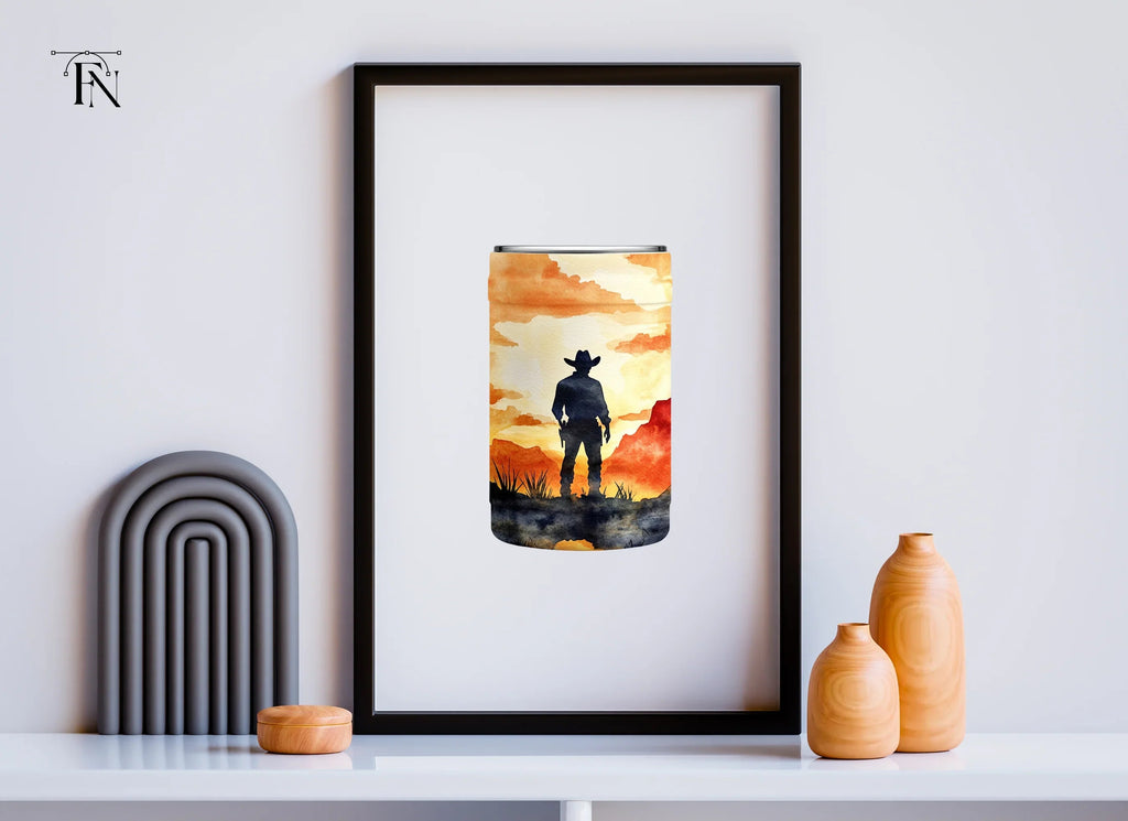 Western Cowboy Silhouette Tumbler Clipart Bundle