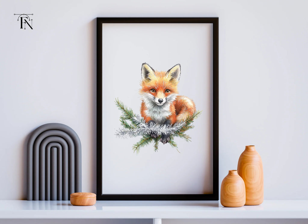 Cute Christmas Fox Clipart Bundle