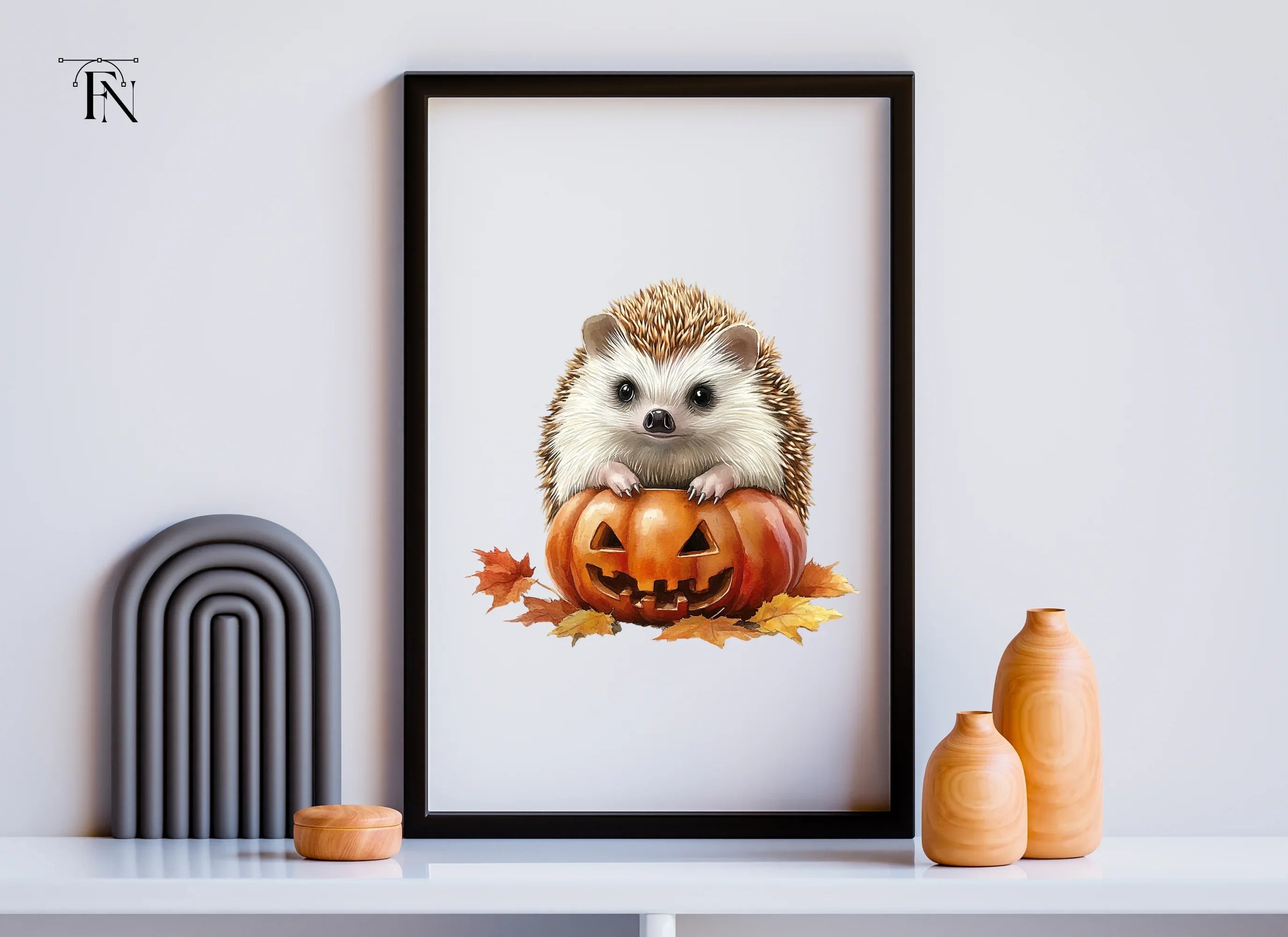 Cute Hedgehog Halloween Pumpkin Clipart Bundle