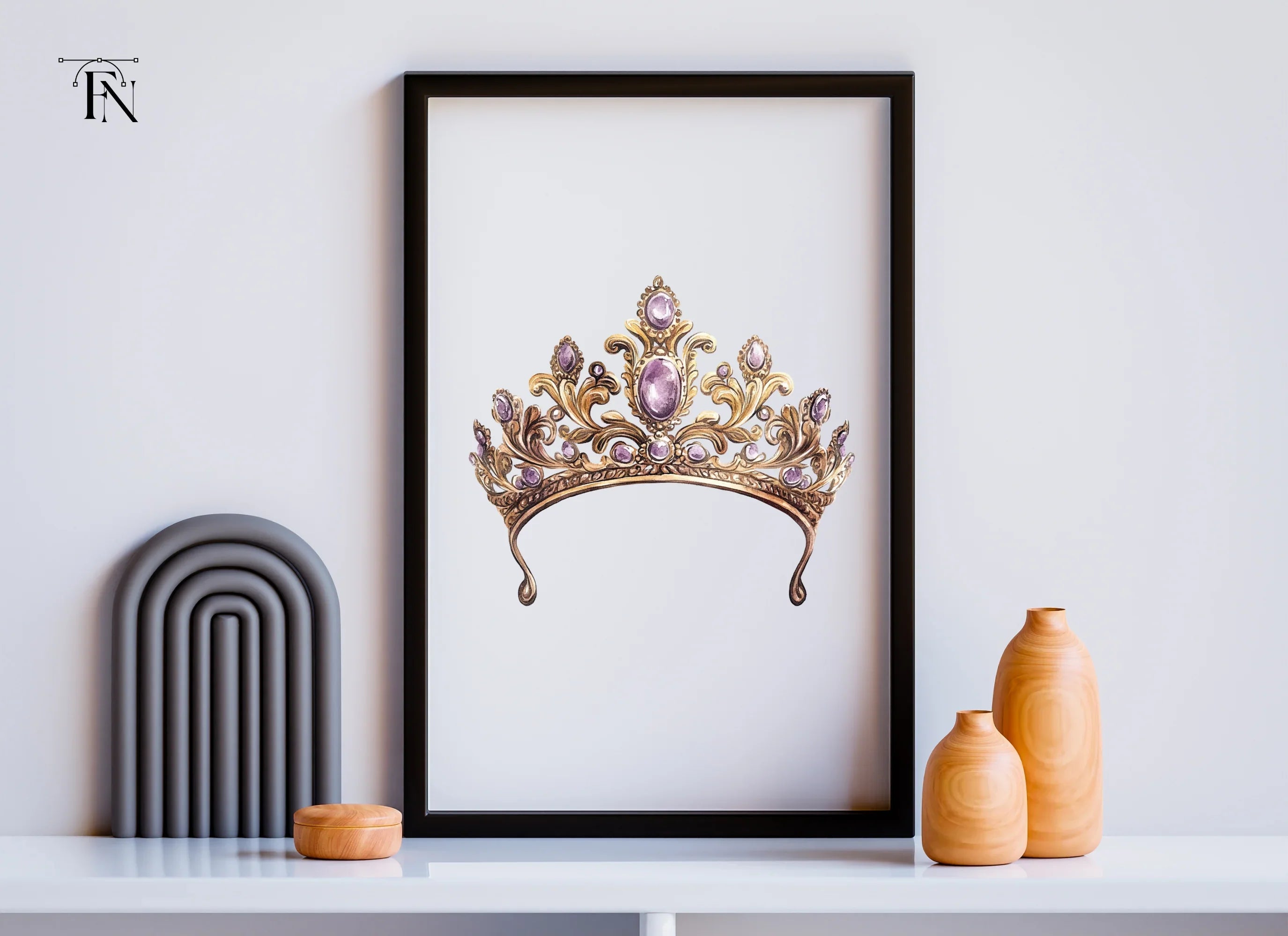 Regal Gold and Purple Tiara Clipart Bundle