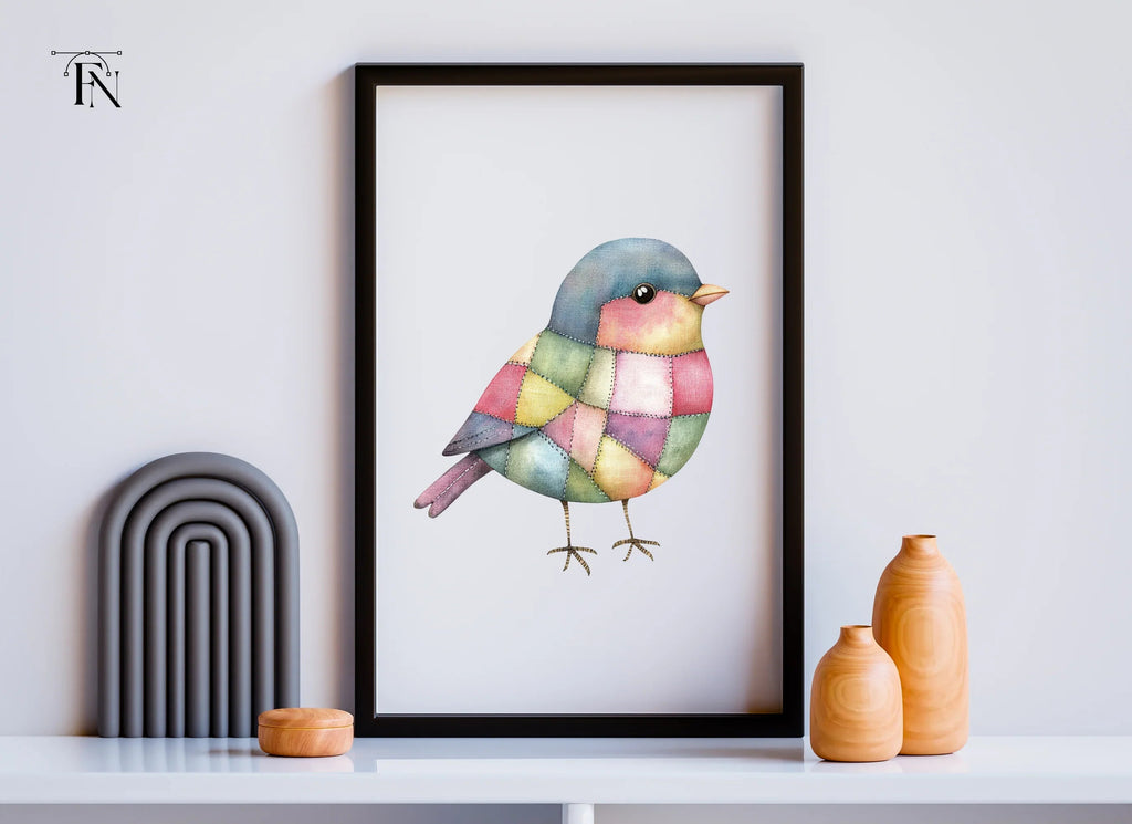 Patchwork Bird Illustrations Clipart Bundle