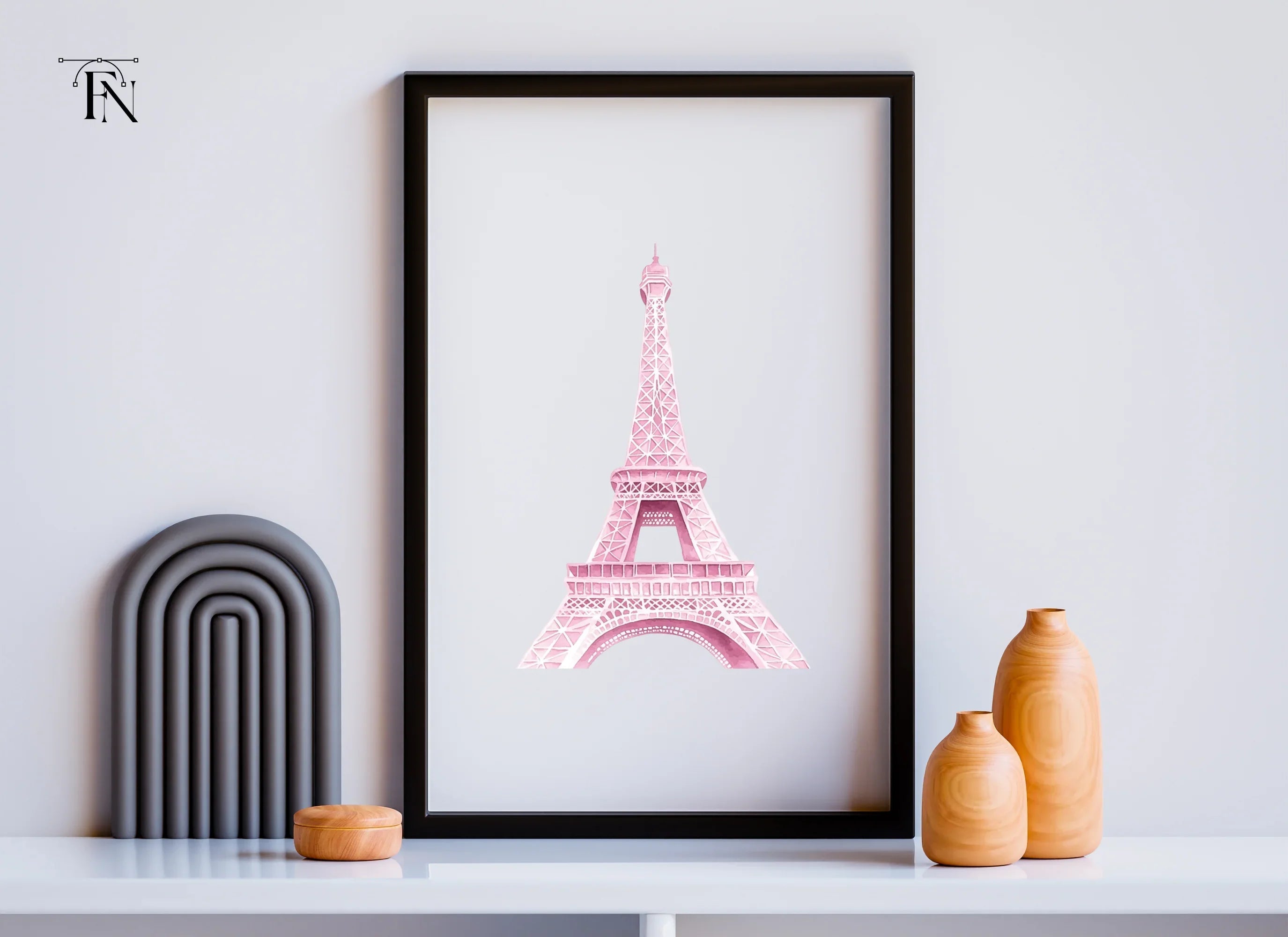 Pink Eiffel Tower Clipart Bundle