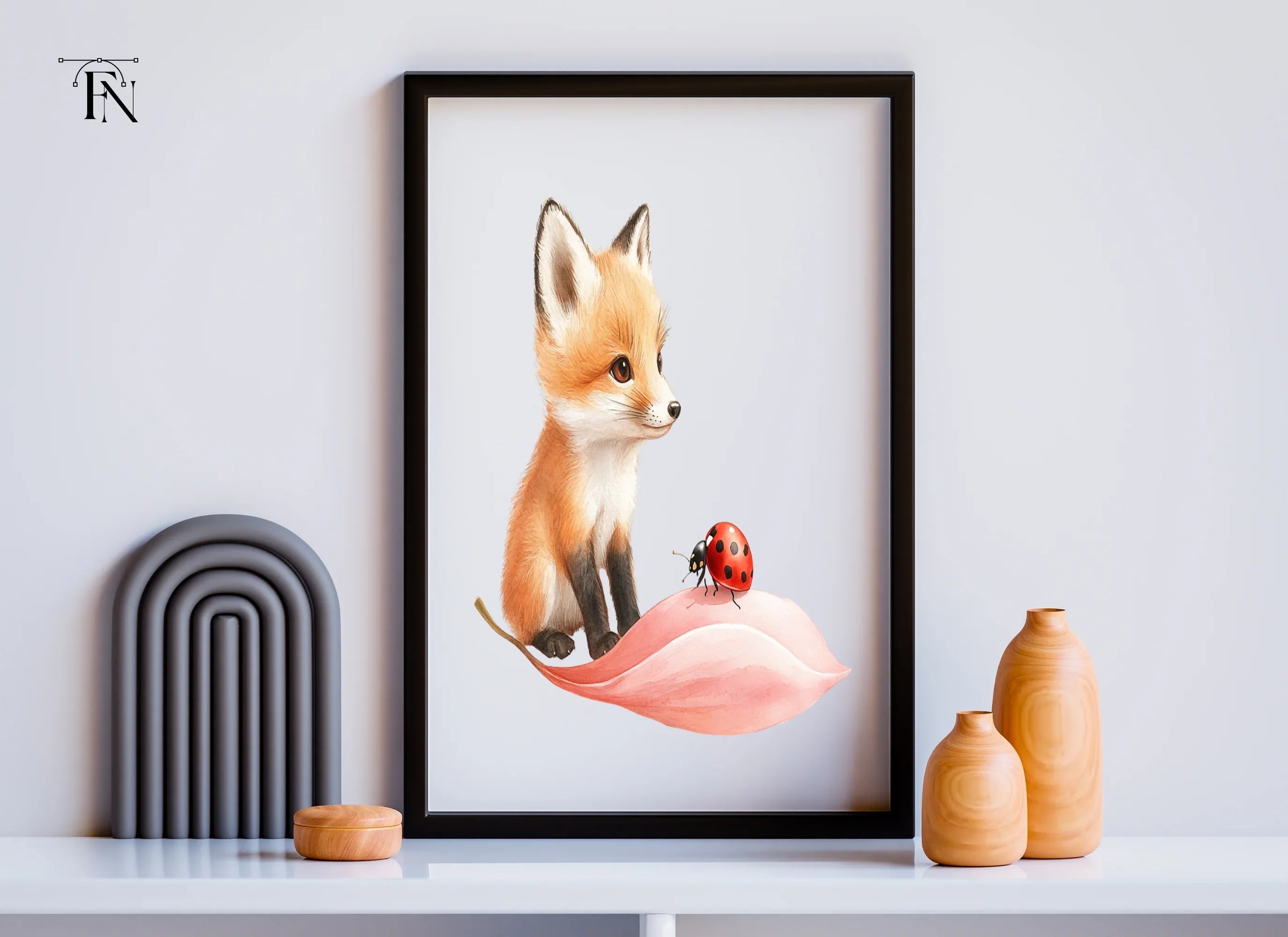 Adorable Fox and Ladybug Clipart Bundle