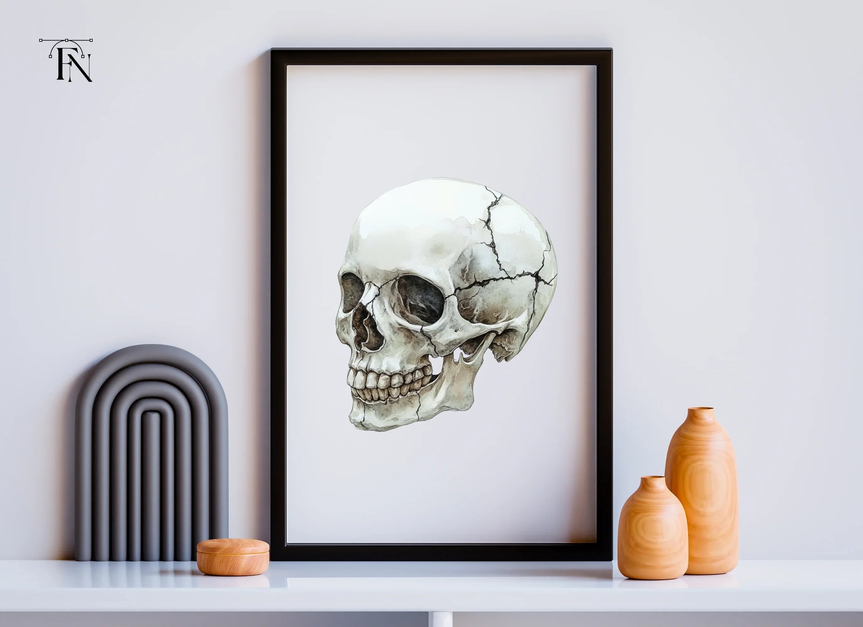 Cracked Skull Side View Clipart Bundle