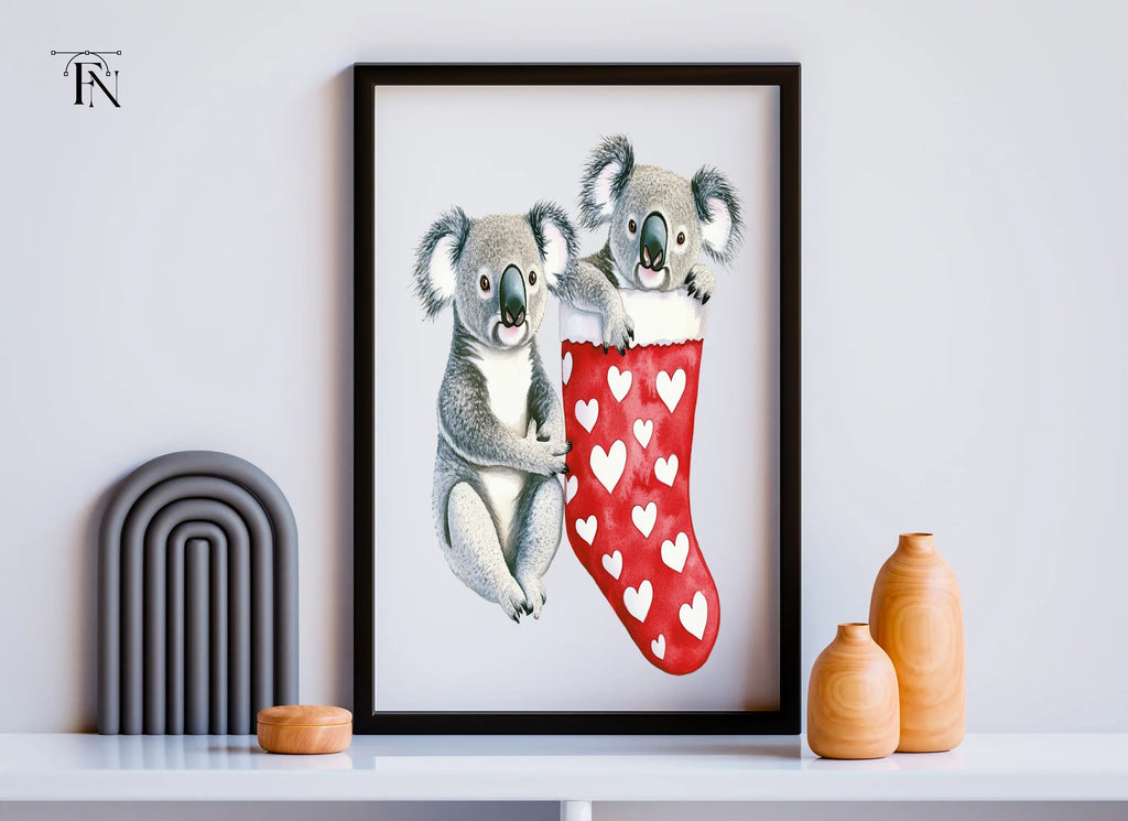Cute Koalas in Valentine Stockings Clipart Bundle