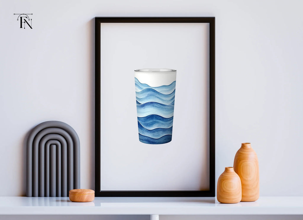 Abstract Blue Wave Tumbler Clipart Bundle