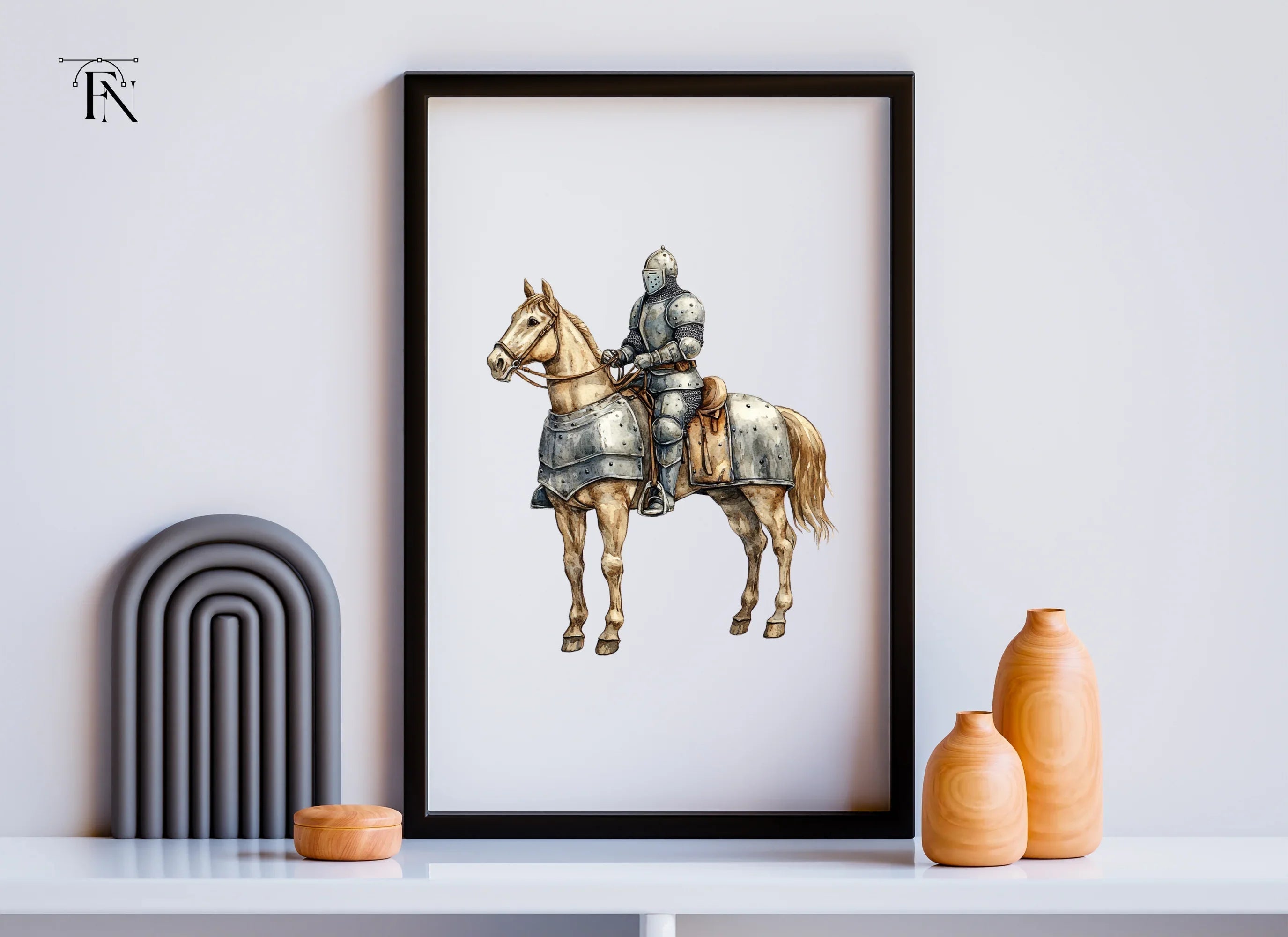 Medieval Knights on Horseback Clipart Bundle