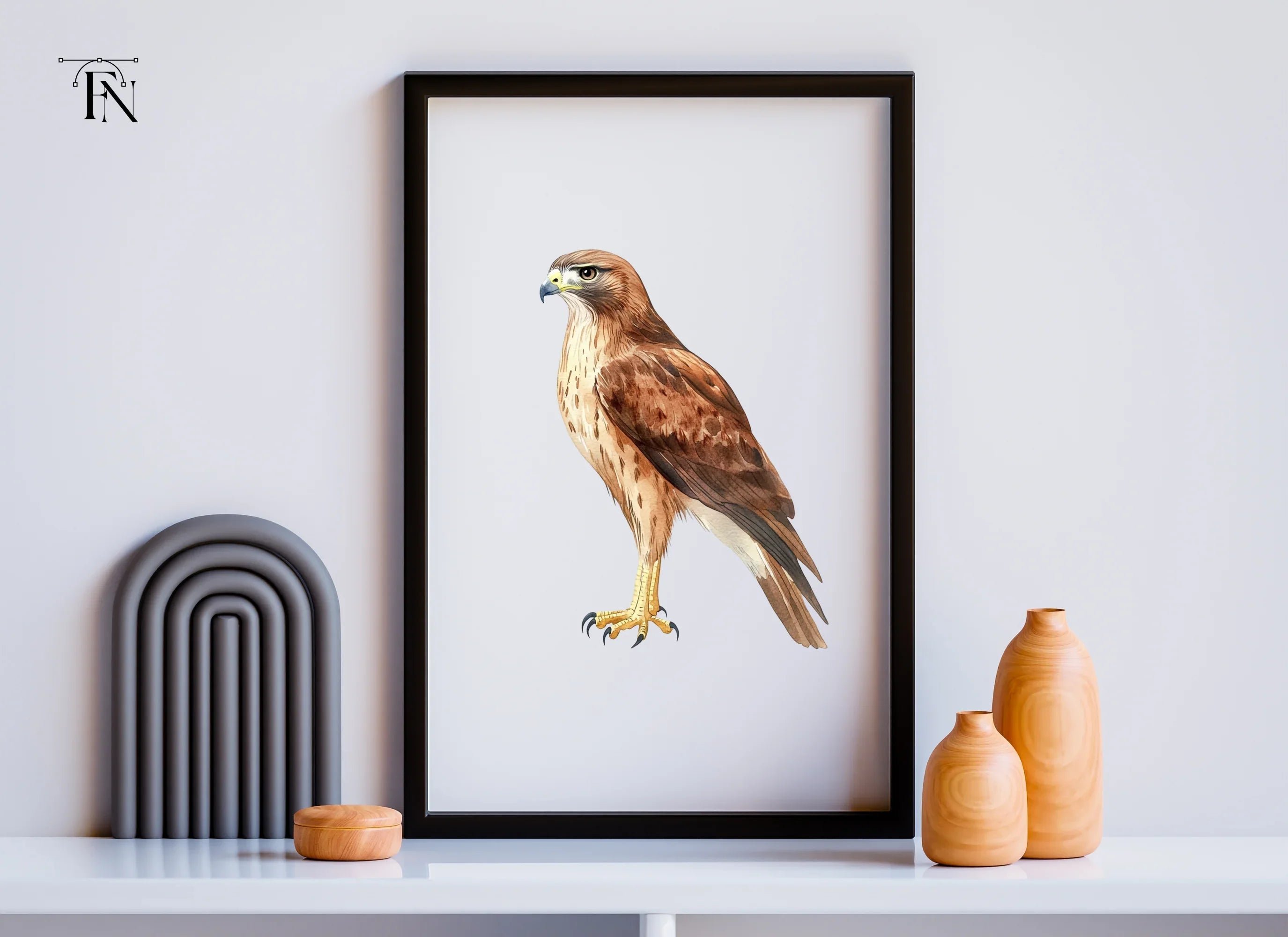 Majestic Brown Hawk Bird Clipart Bundle