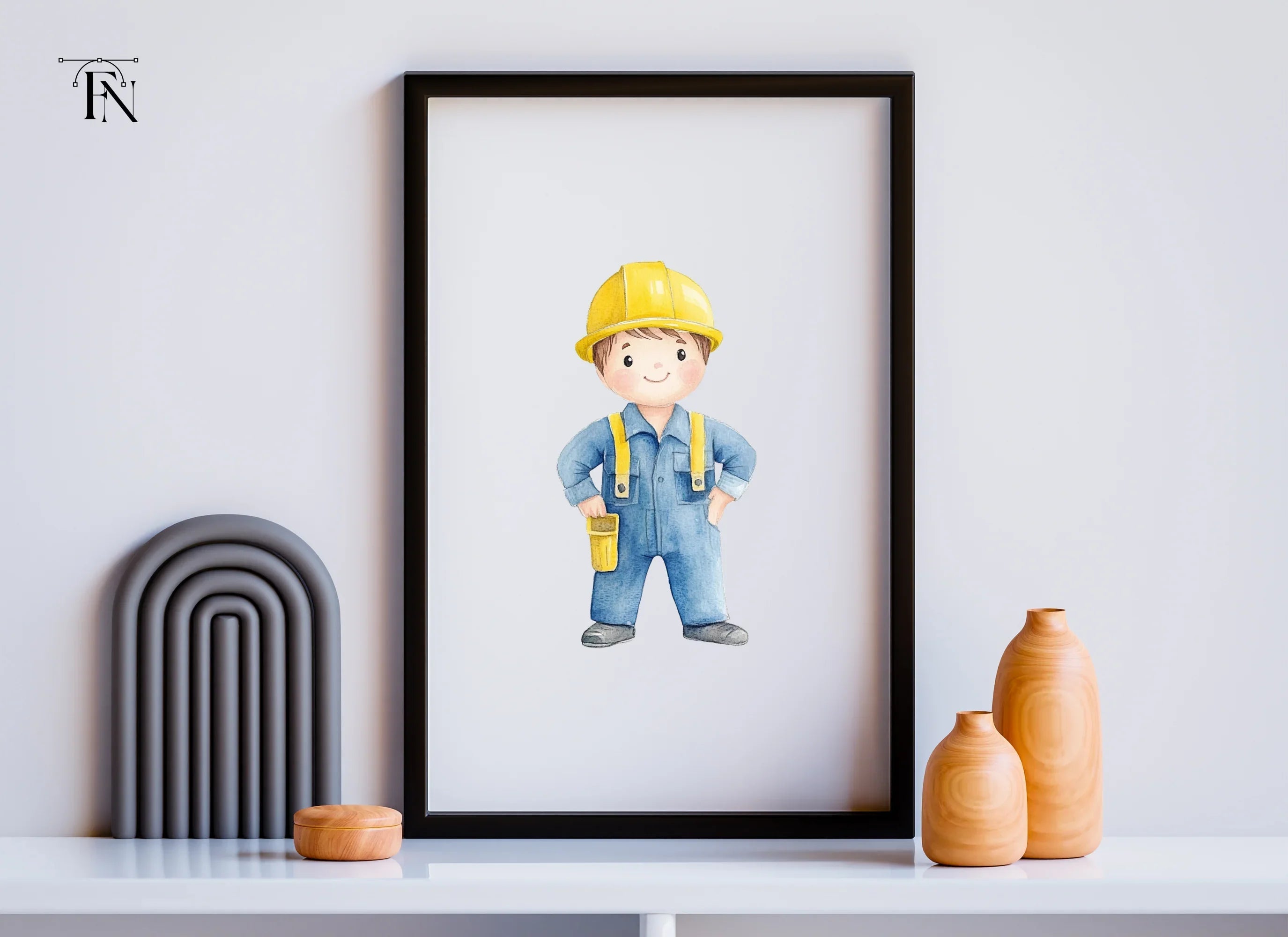 Cute Construction Worker Clipart Bundle