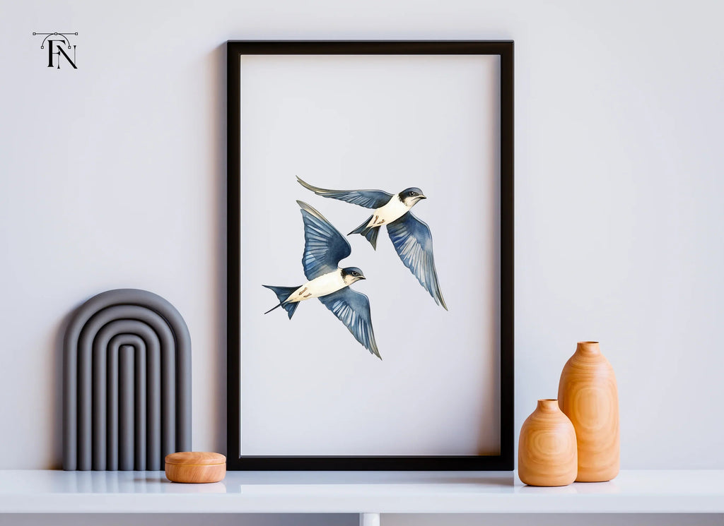 Flying Swallow Birds Clipart Bundle
