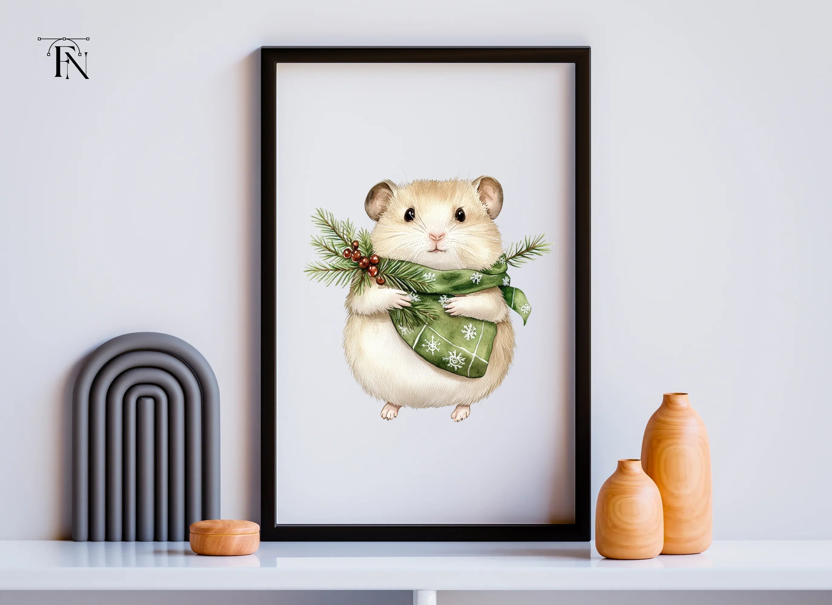 Festive Hamster Christmas Clipart Bundle