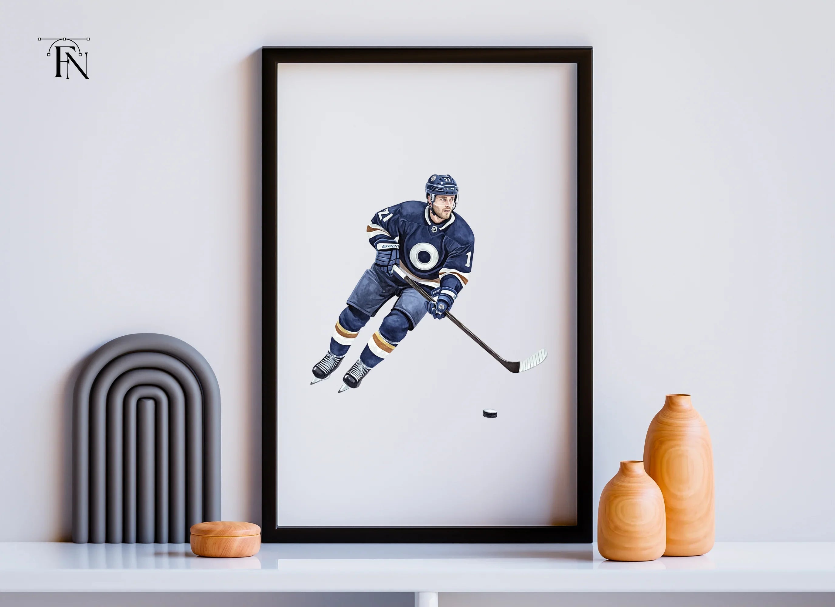 Dynamic Blue Hockey Players Clipart Bundle