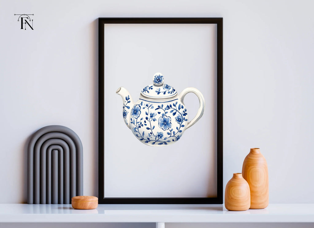 Blue and White Teapots Clipart Bundle