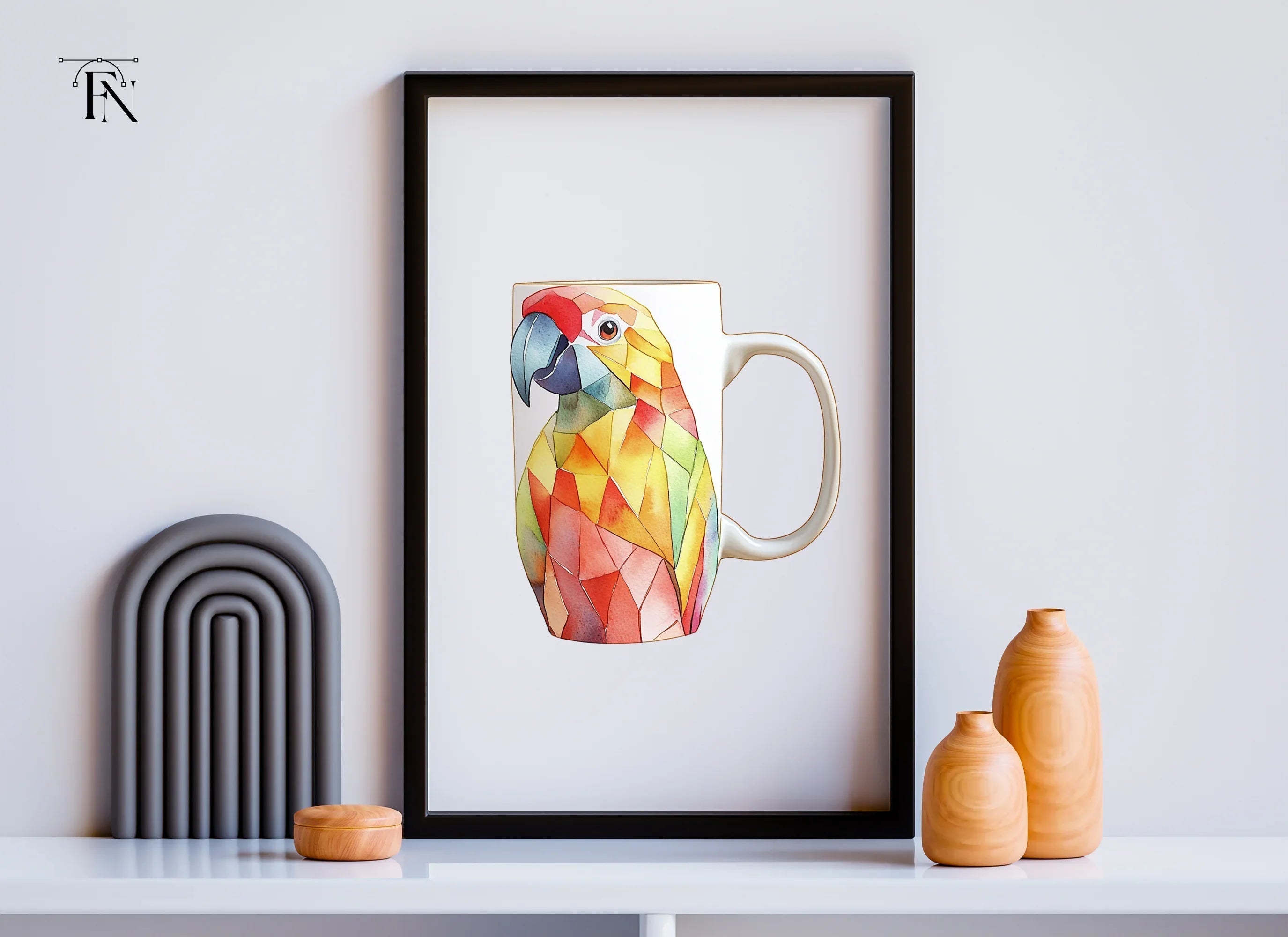 Geometric Parrot Clipart Bundle