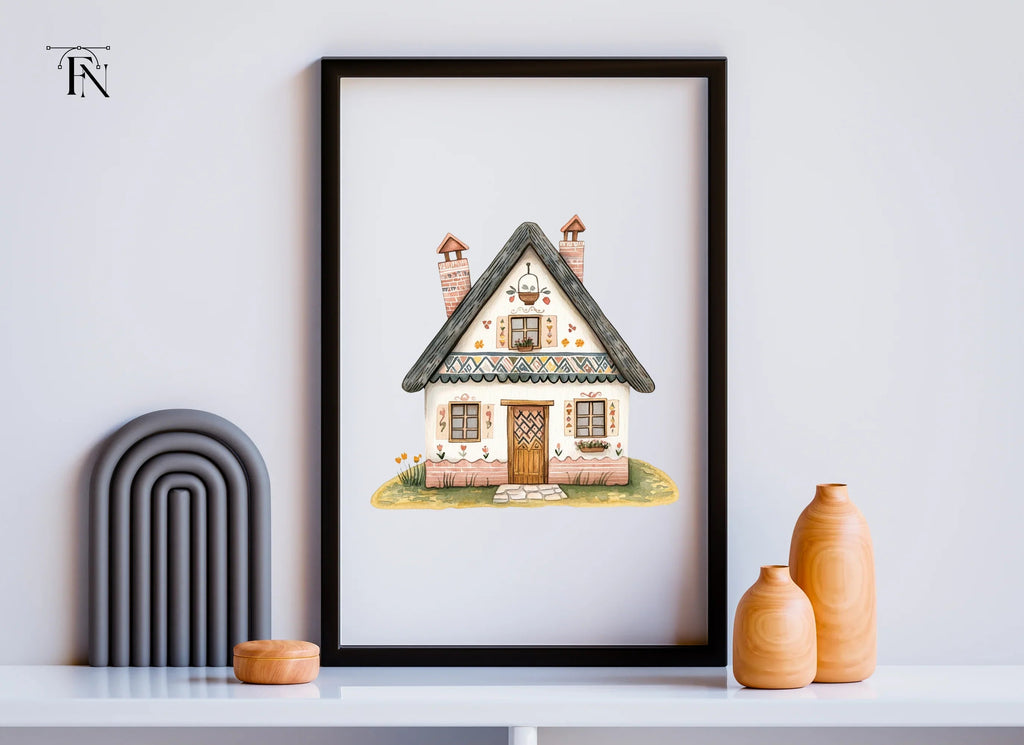 Charming Folk House Clipart Bundle