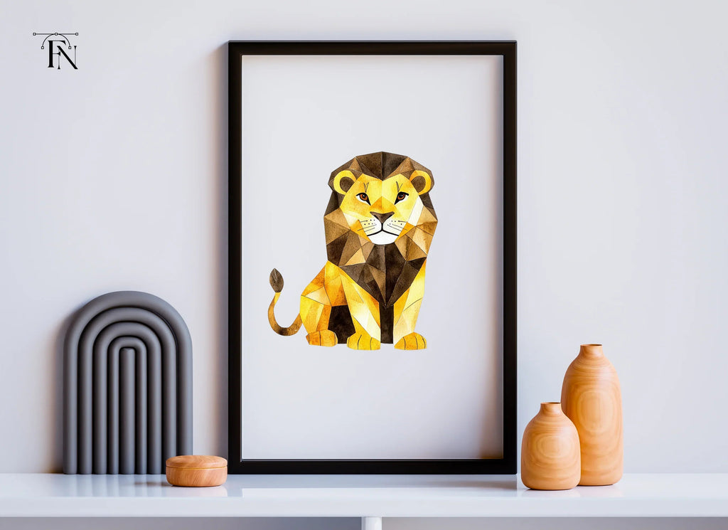 Geometric Lion Illustration Clipart Bundle
