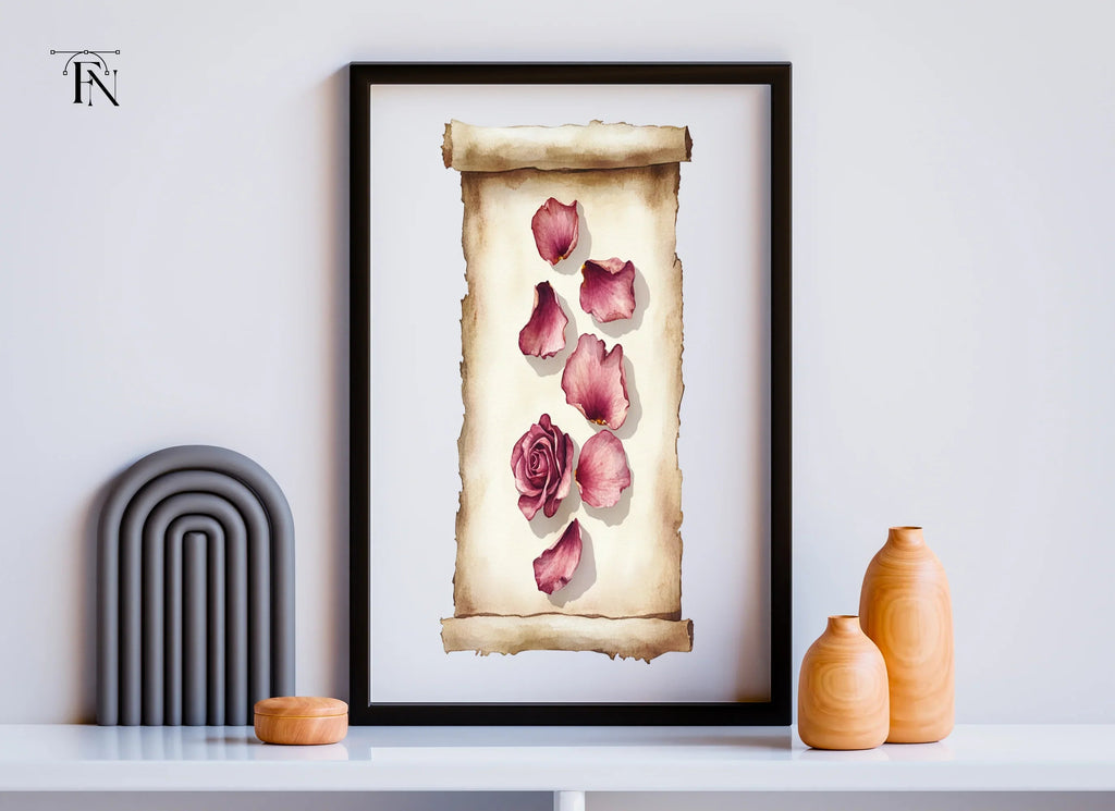 Rose Petals and Scrolls Clipart Bundle
