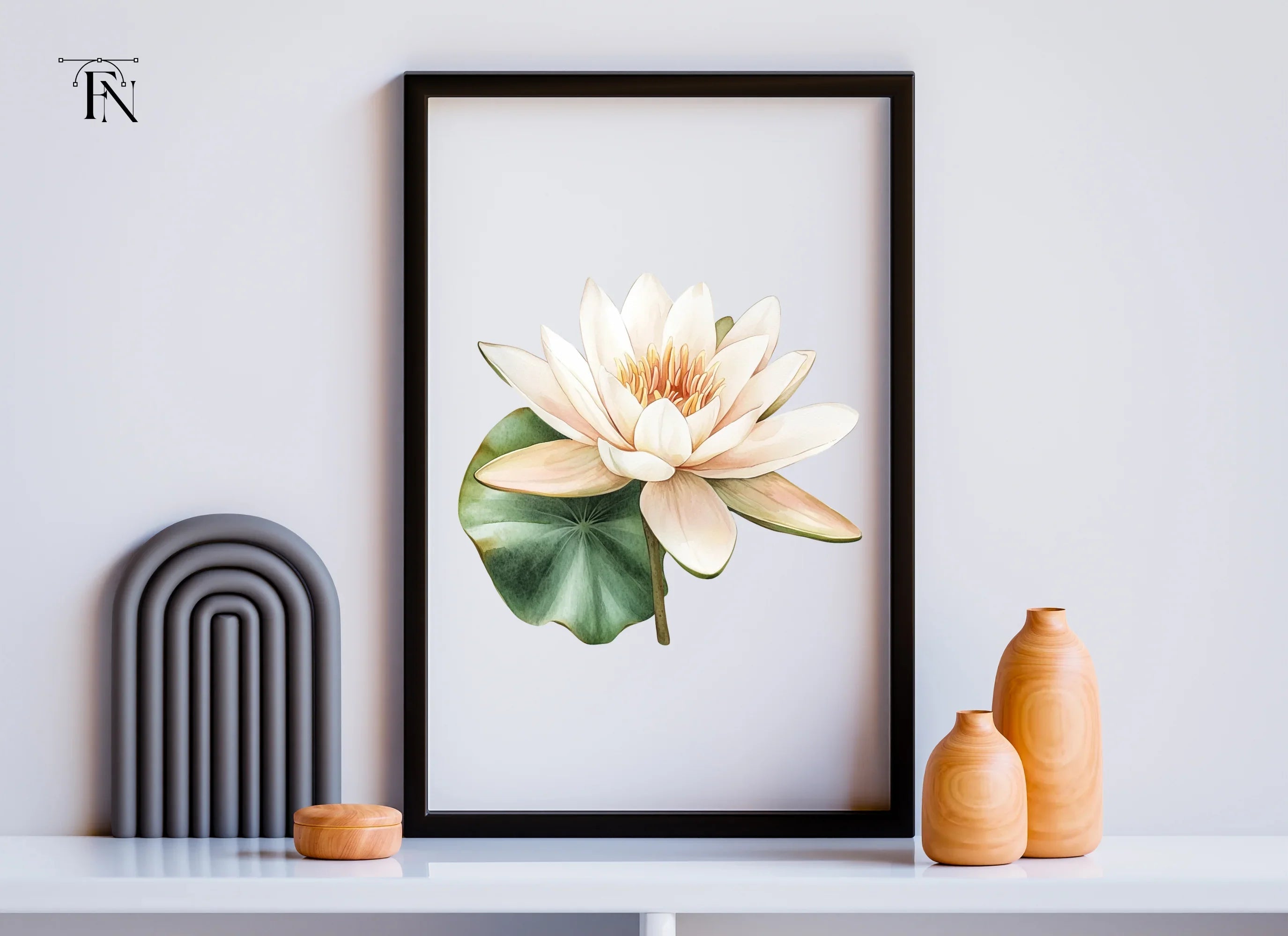 Beautiful Water Lily Duo Clipart Bundle