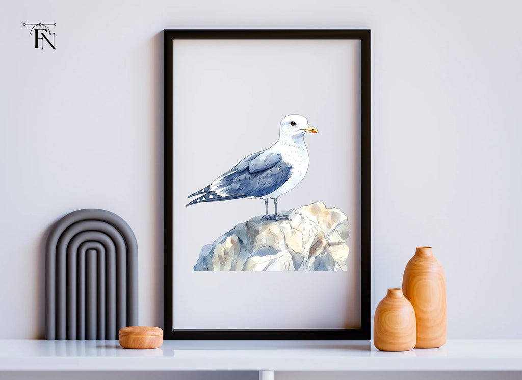 Three Seagulls on Rocks Clipart Bundle