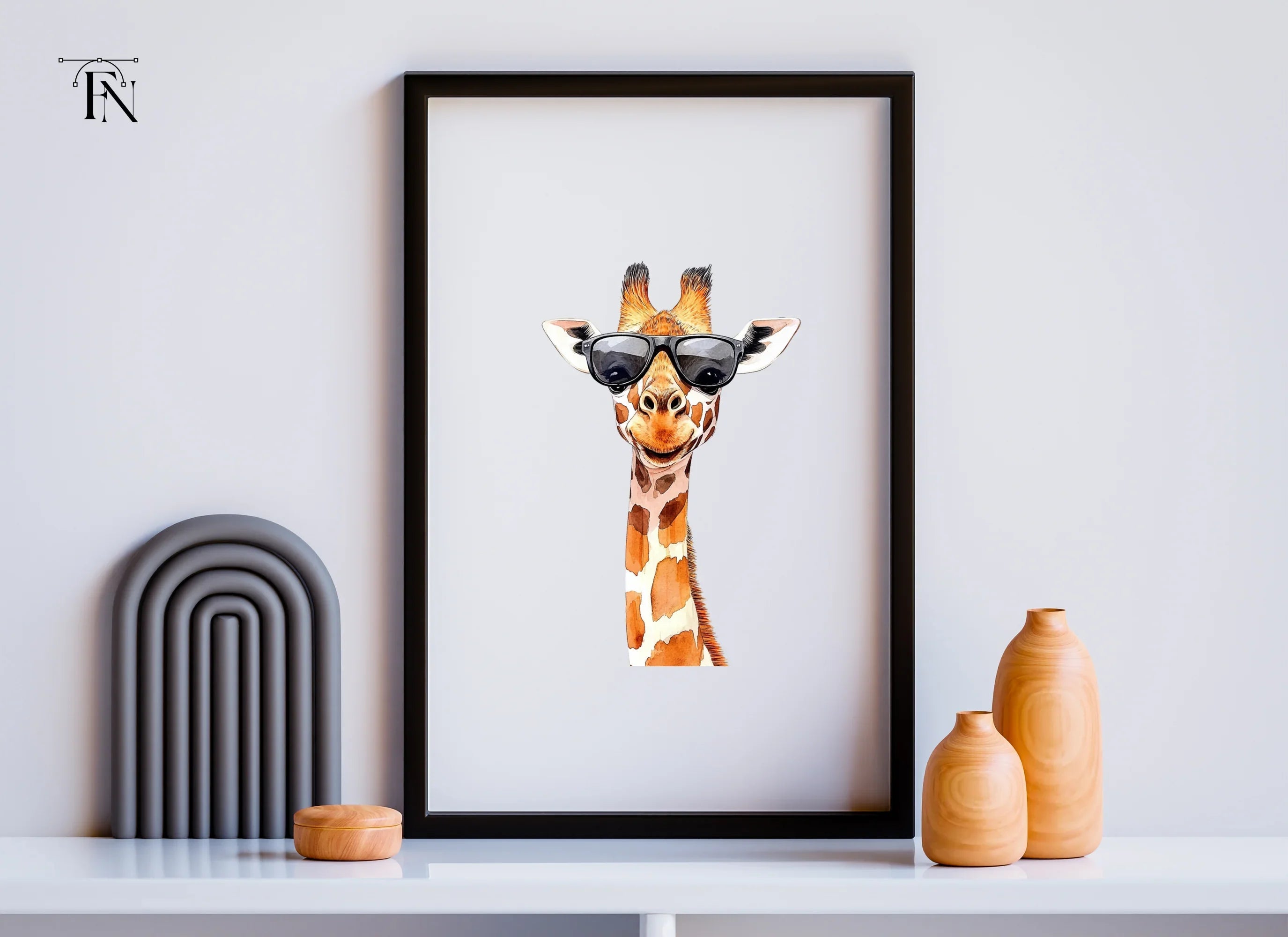 Cool Giraffes with Sunglasses Clipart Bundle
