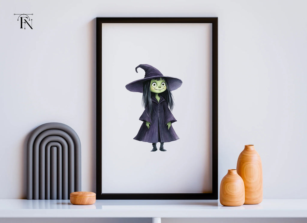 Green Skinned Witch Halloween Clipart Bundle