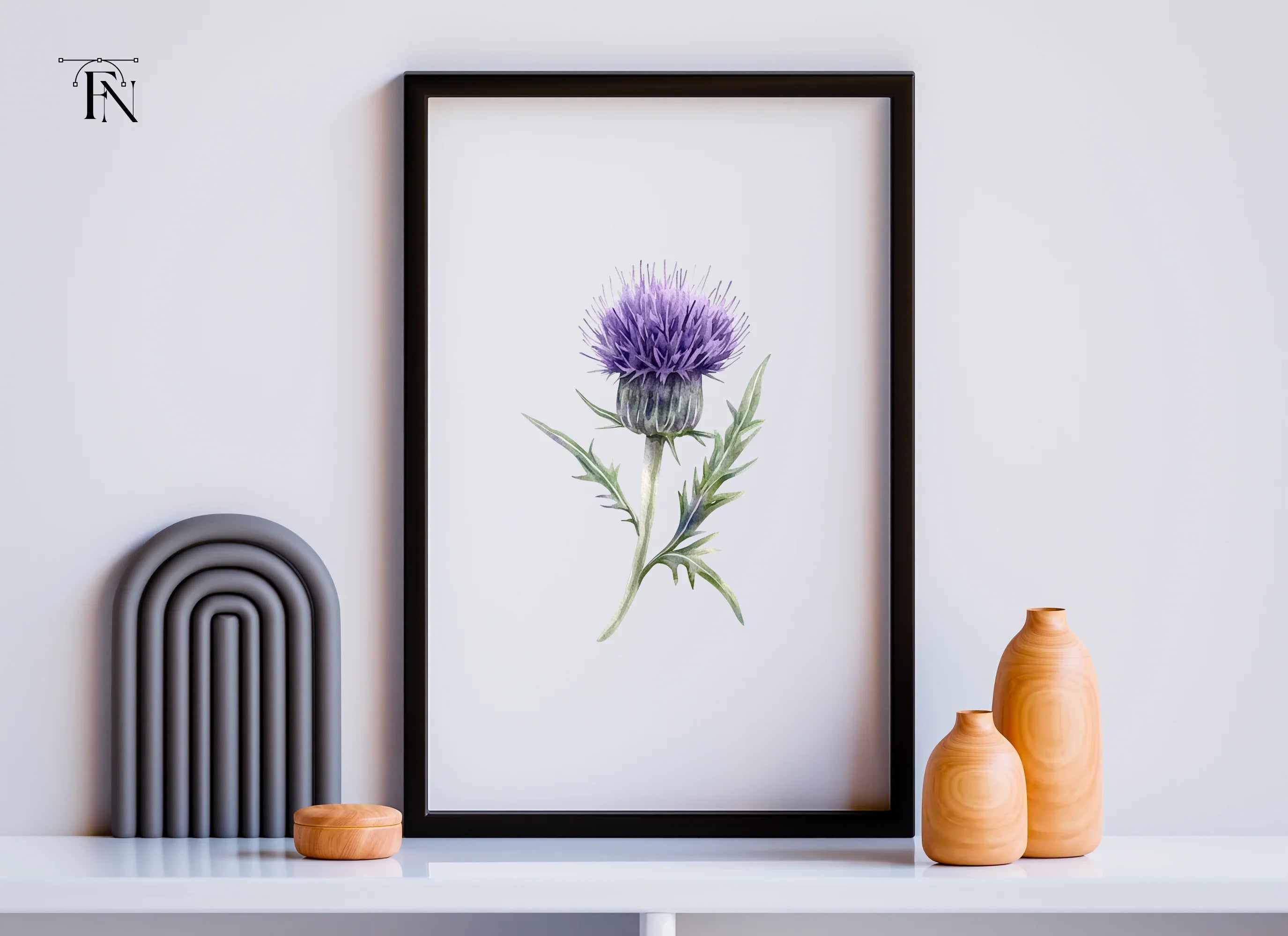 Elegant Purple Thistle Clipart Bundle
