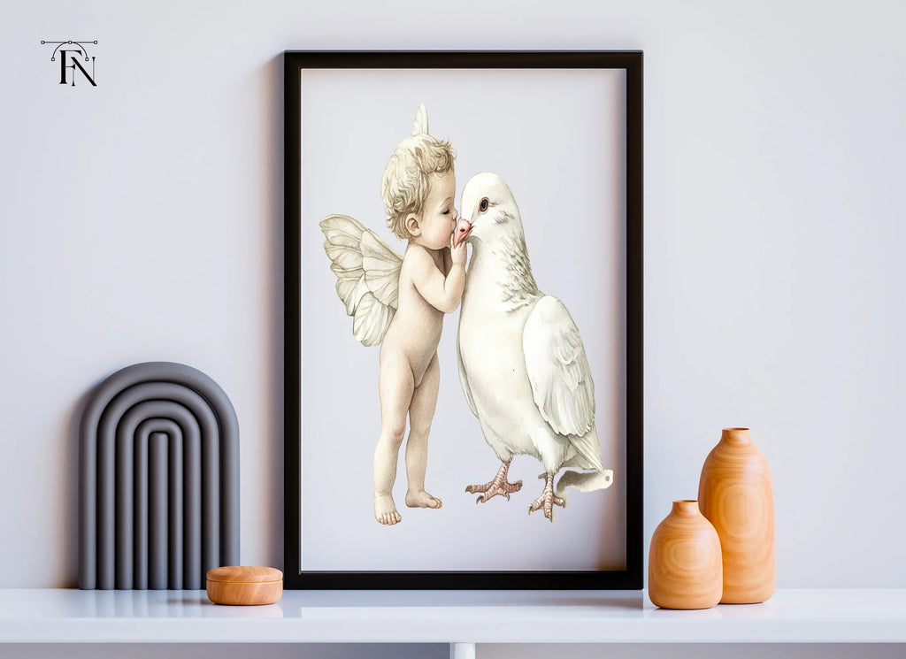 Cute Cherubs and Doves Clipart Bundle