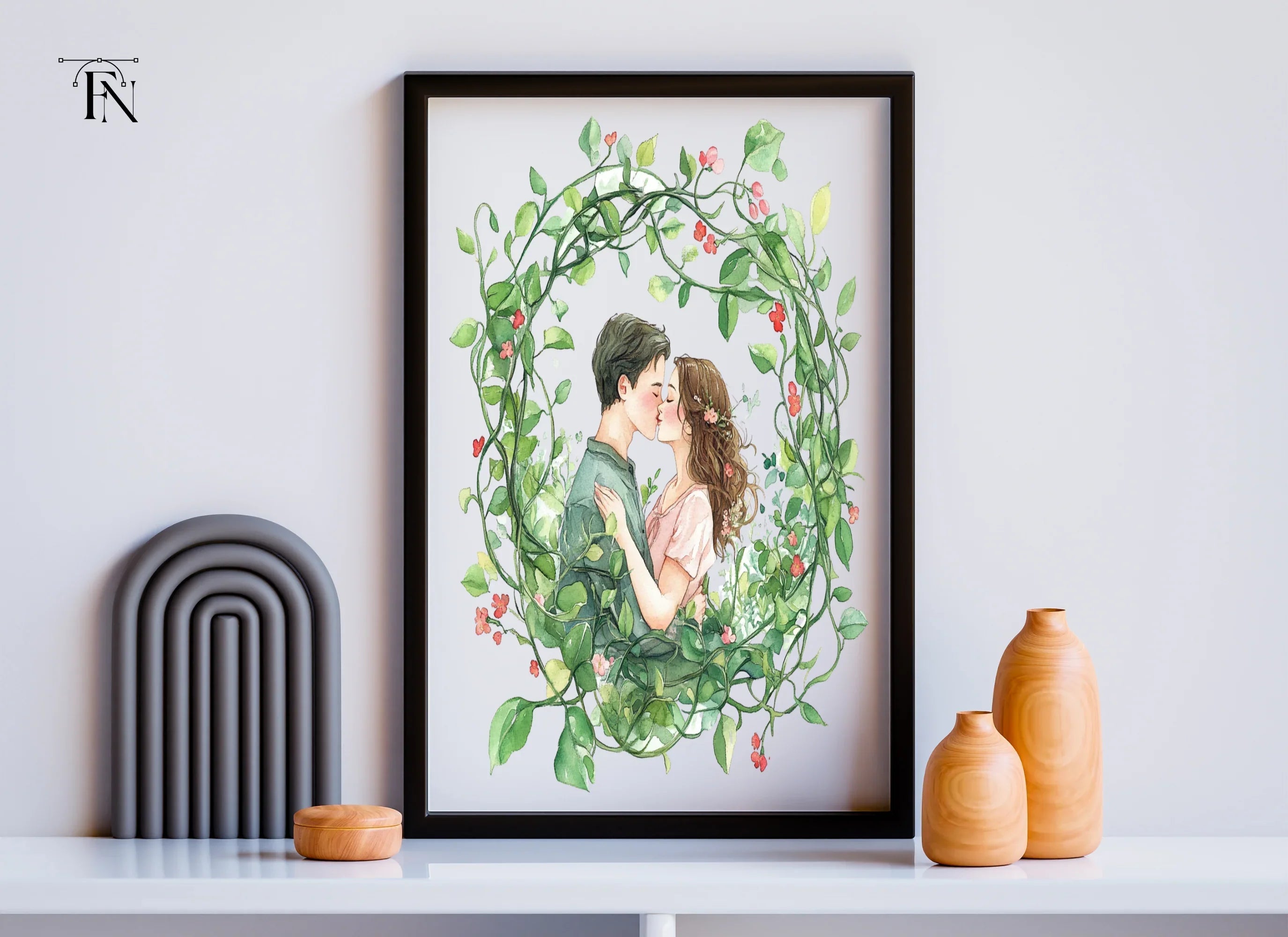 Romantic Couple Kissing Clipart Bundle