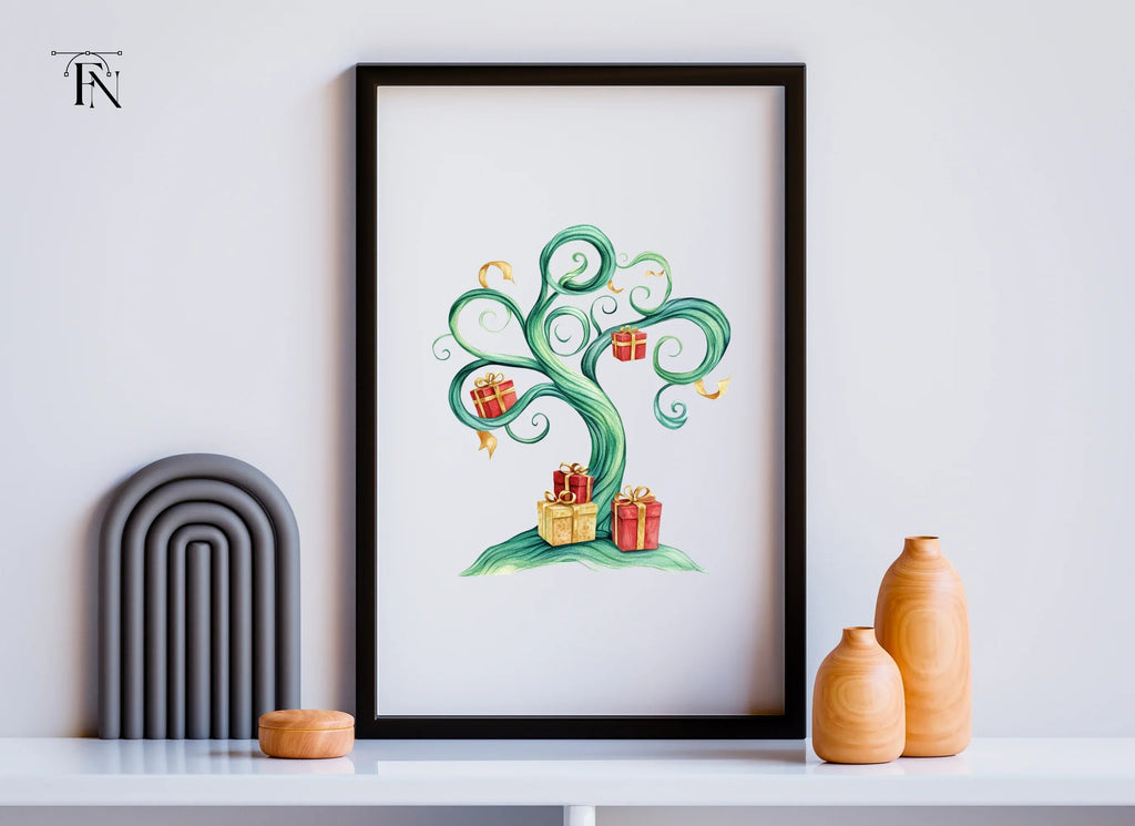 Whimsical Gift Trees Clipart Bundle