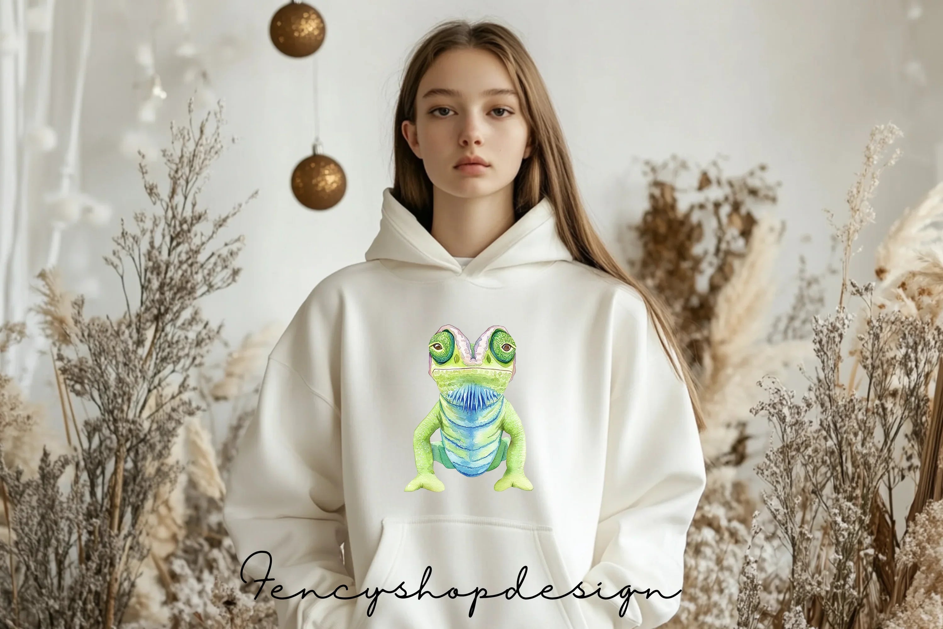 Cute Chameleon Clipart Bundle