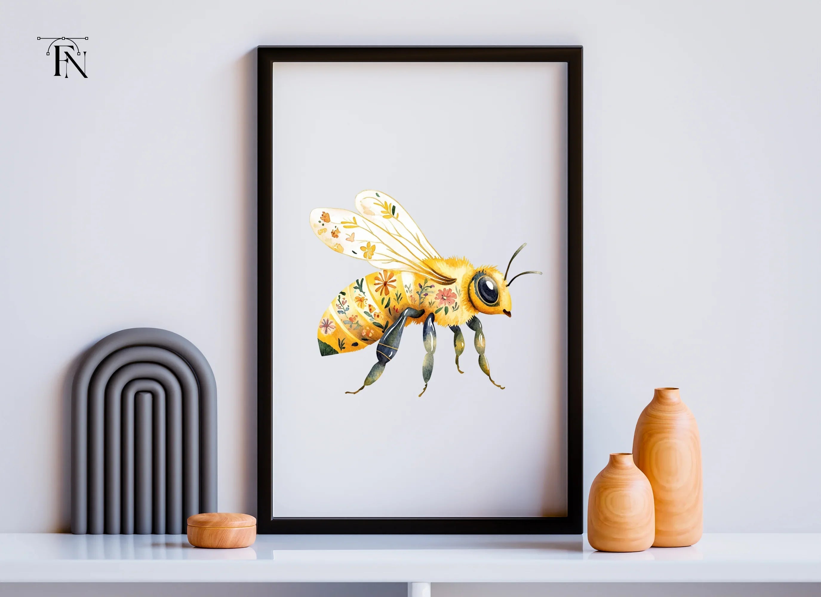 Floral Bee Clipart Bundle