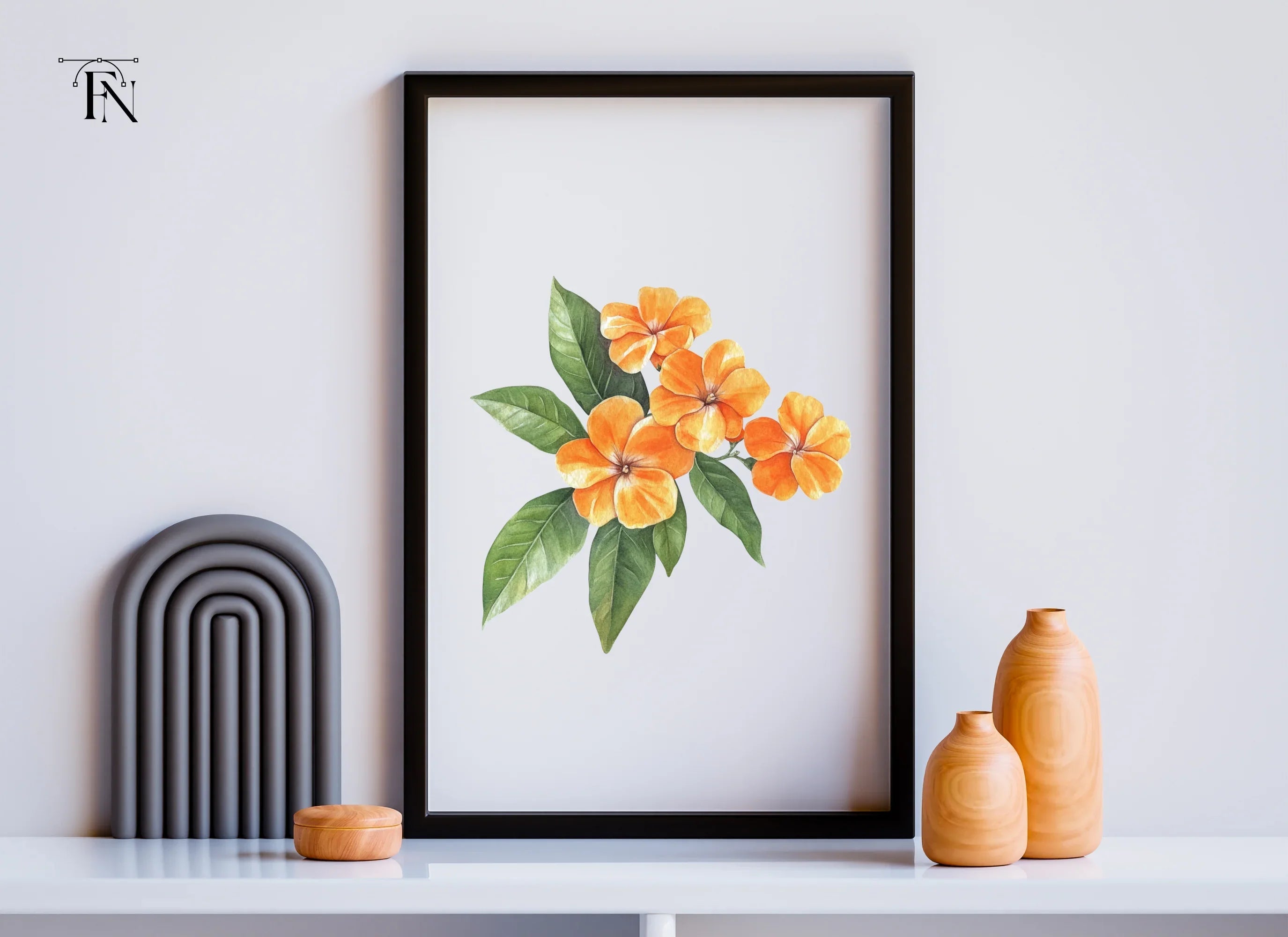 Orange Flower Clipart Bundle