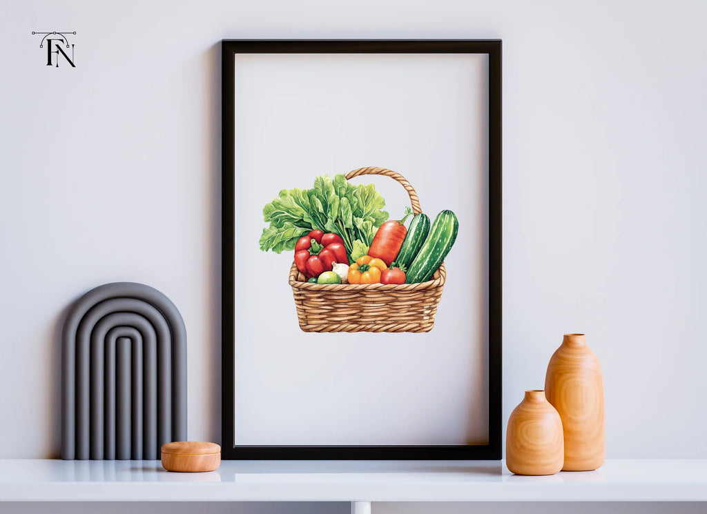 Fresh Vegetable Baskets Clipart Bundle