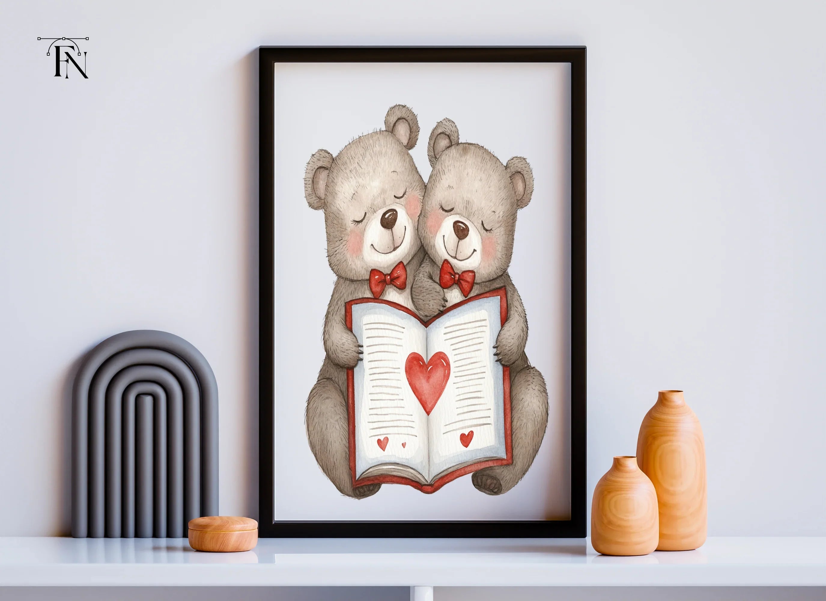 Teddy Bears Reading Love Story Clipart Bundle