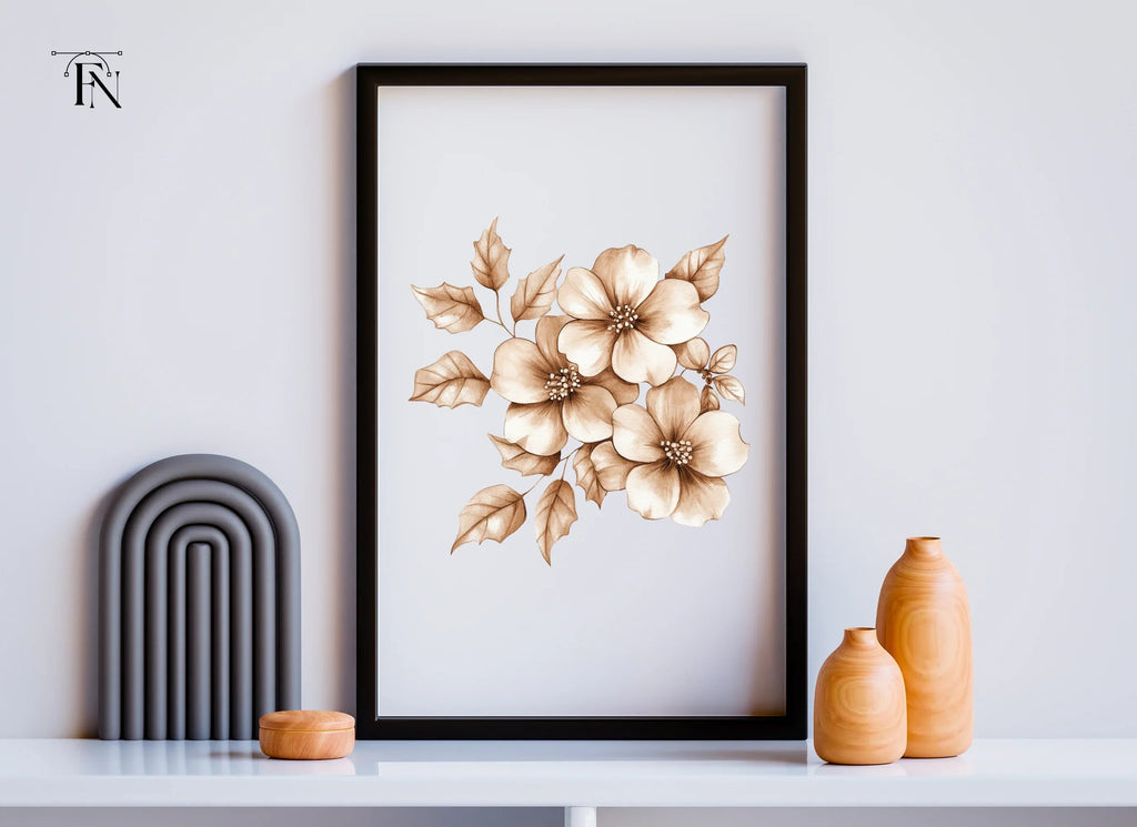 Elegant Sepia Floral Clipart Bundle