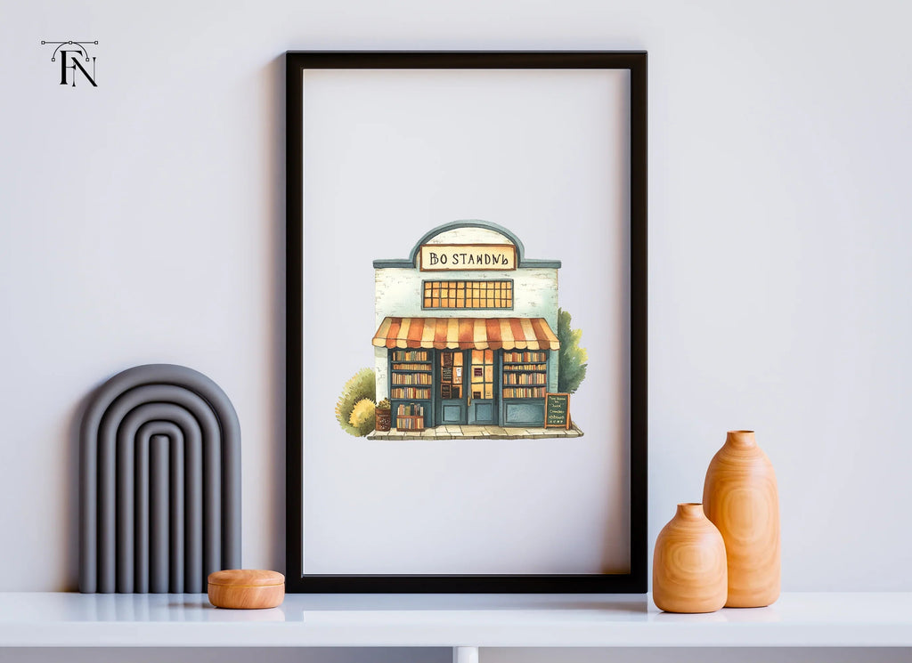 Vintage Bookstore Illustration Clipart Bundle