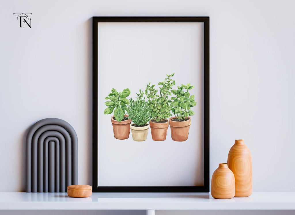 Potted Herb Garden Clipart Bundle