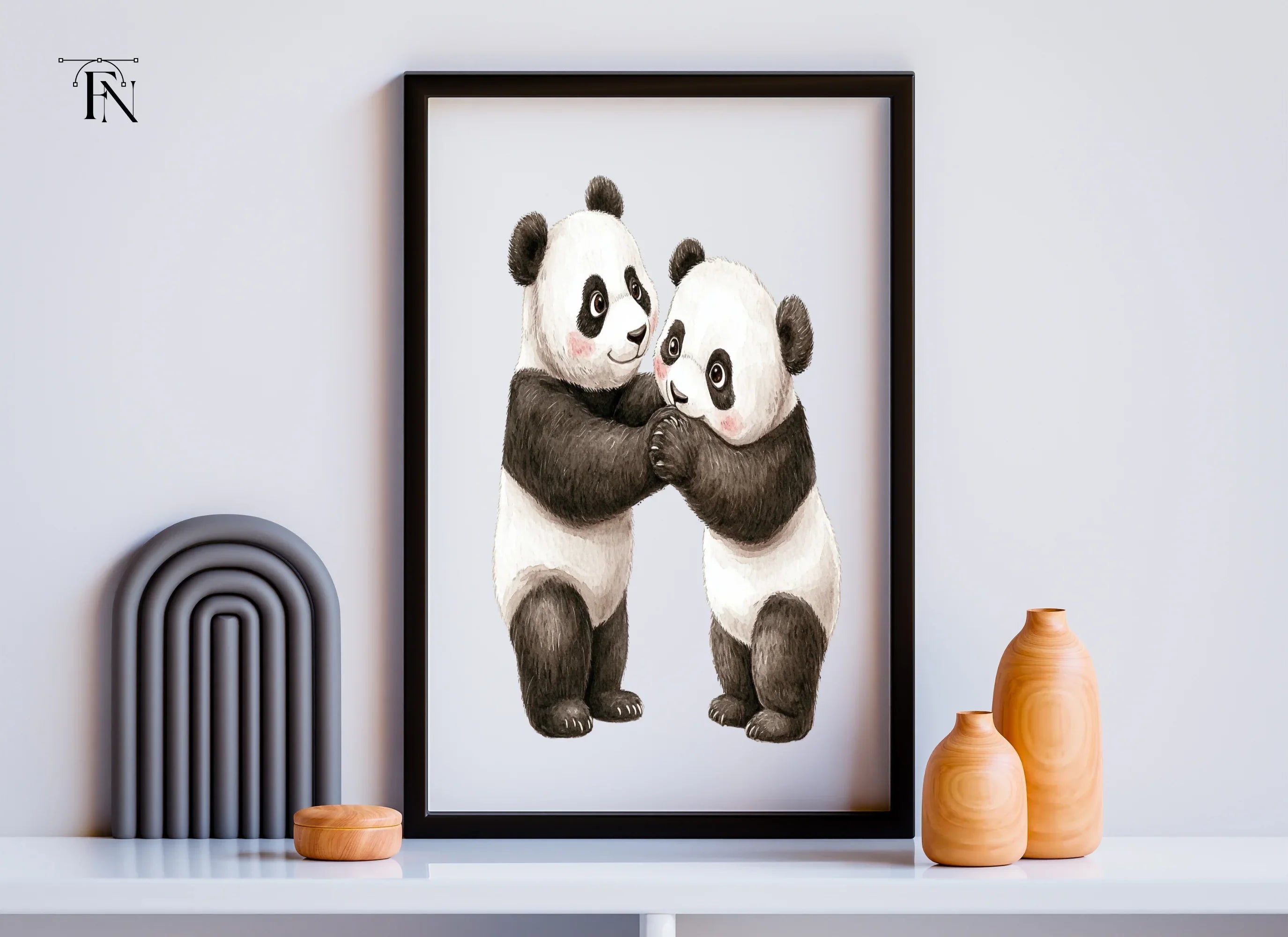 Adorable Panda Family Clipart Bundle